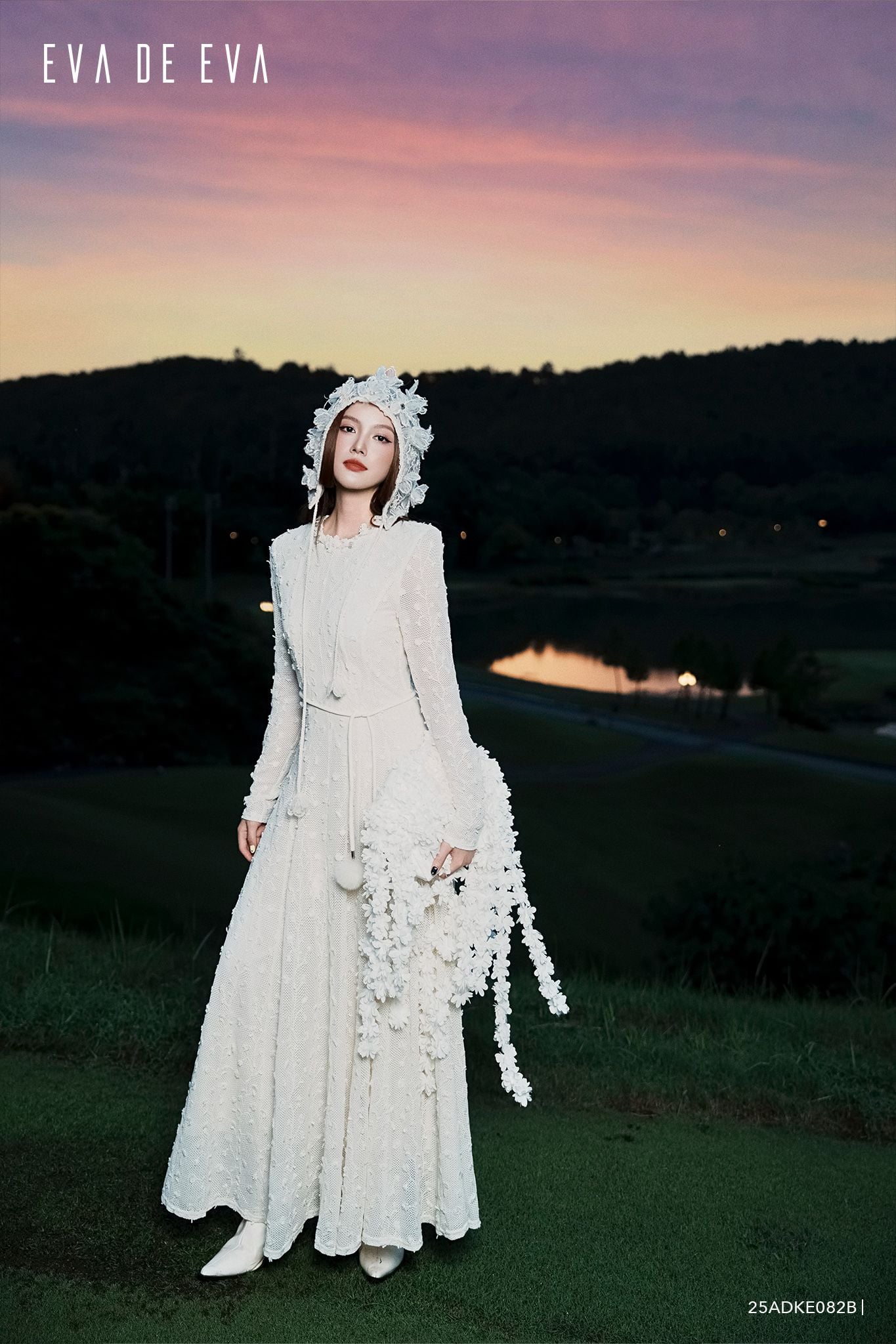  Đầm tay dài, Dáng thắt eo 25ADKE082B 