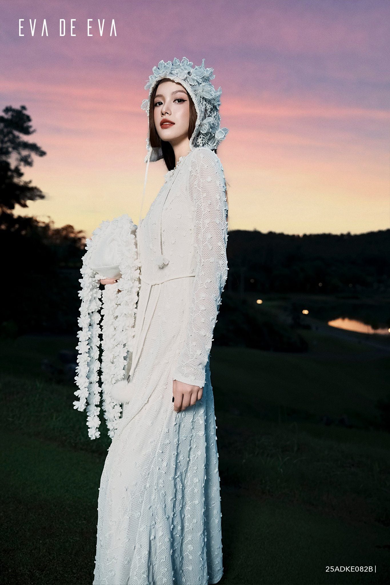  Đầm tay dài, Dáng thắt eo 25ADKE082B 