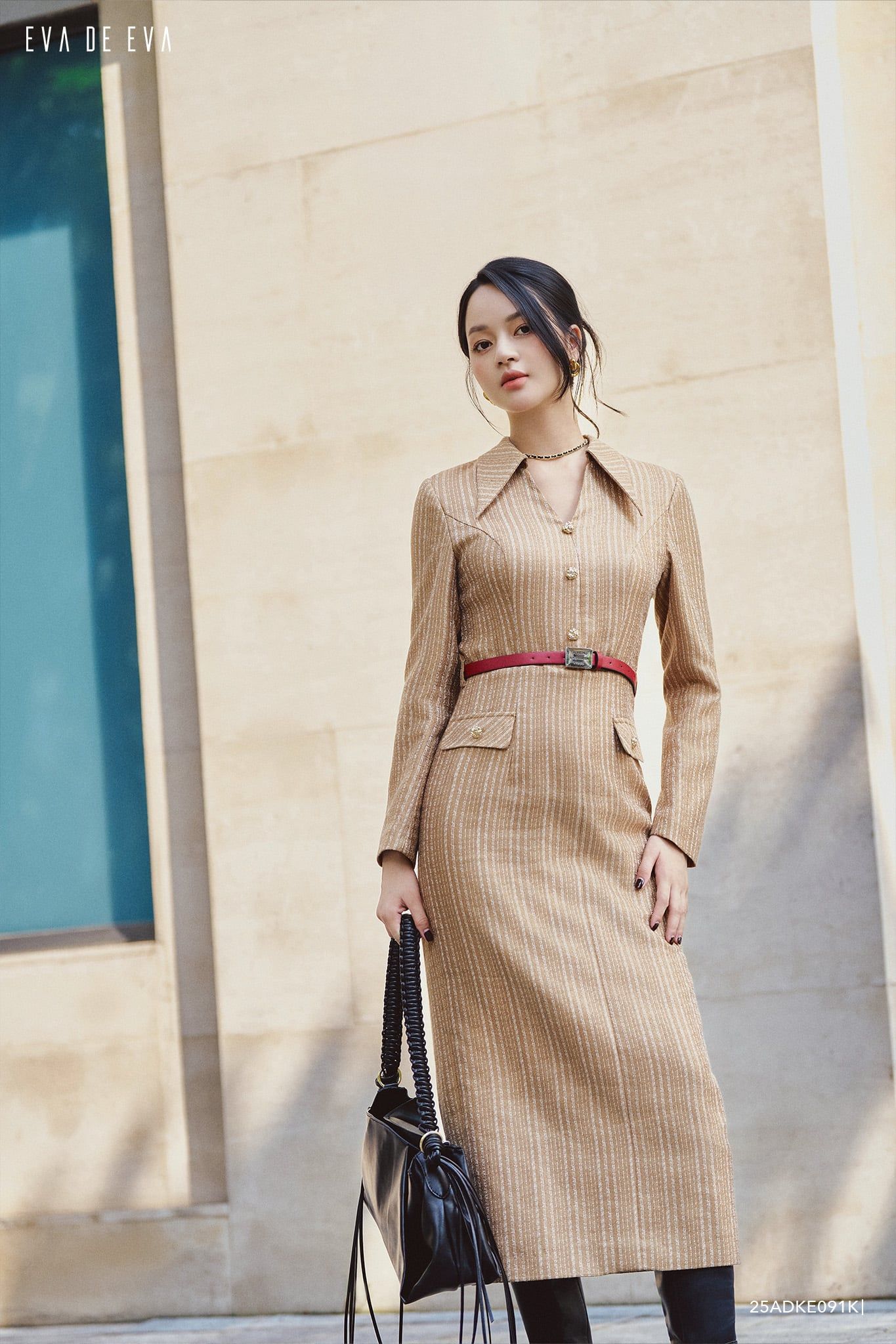  Đầm tay dài, Dáng ôm 25ADKE091K 