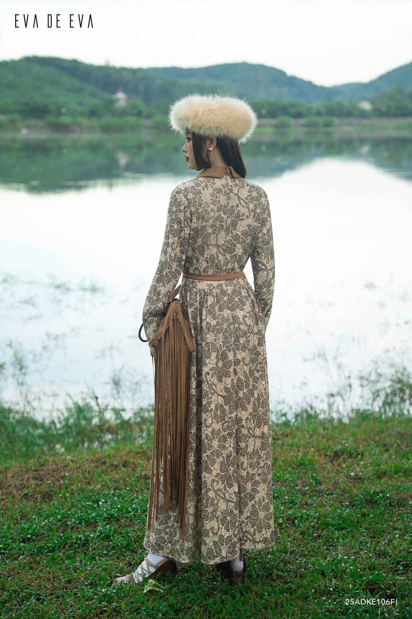  Đầm tay dài, Dáng thắt eo 25ADKE106F 