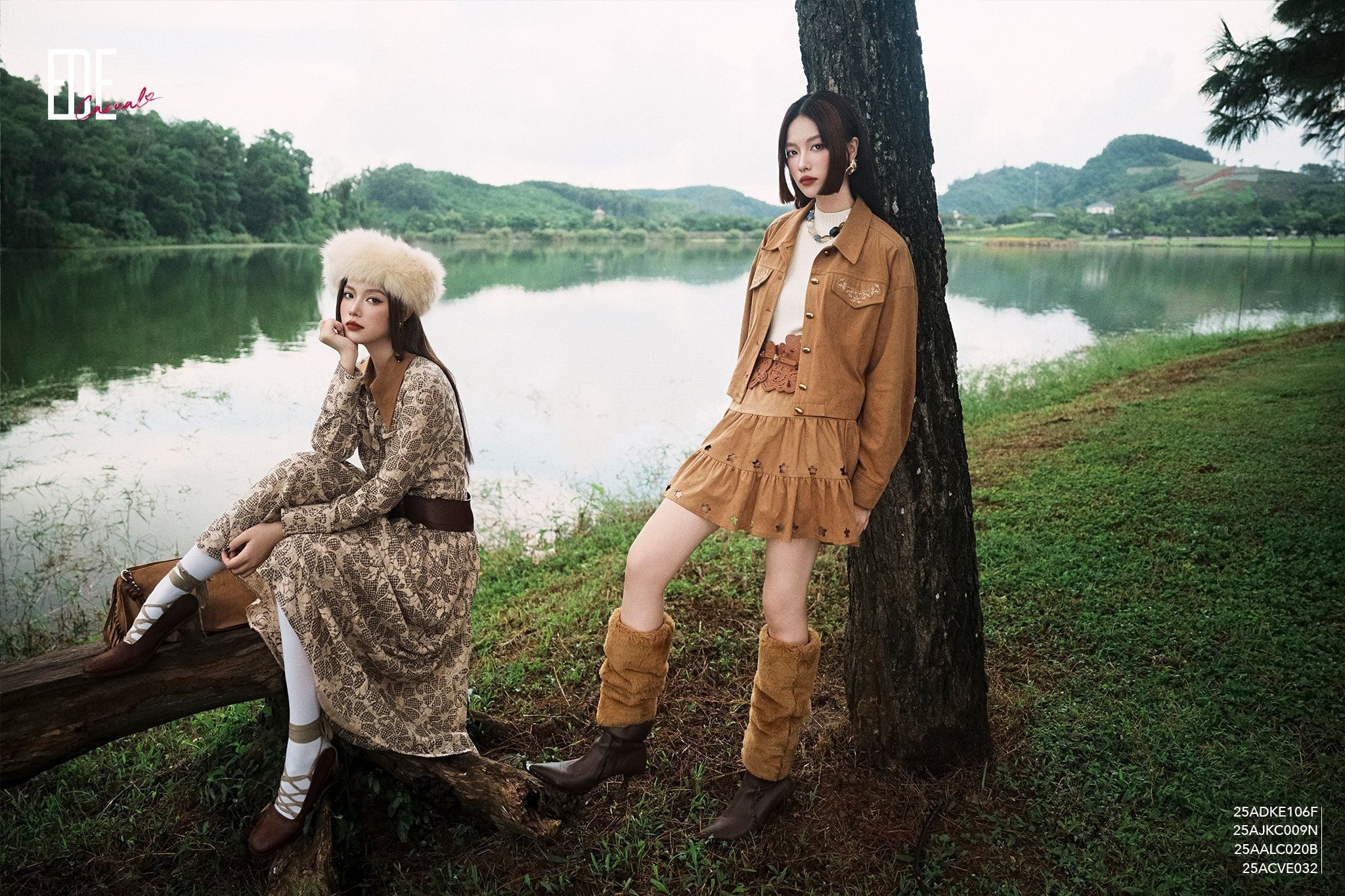  Đầm tay dài, Dáng thắt eo 25ADKE106F 