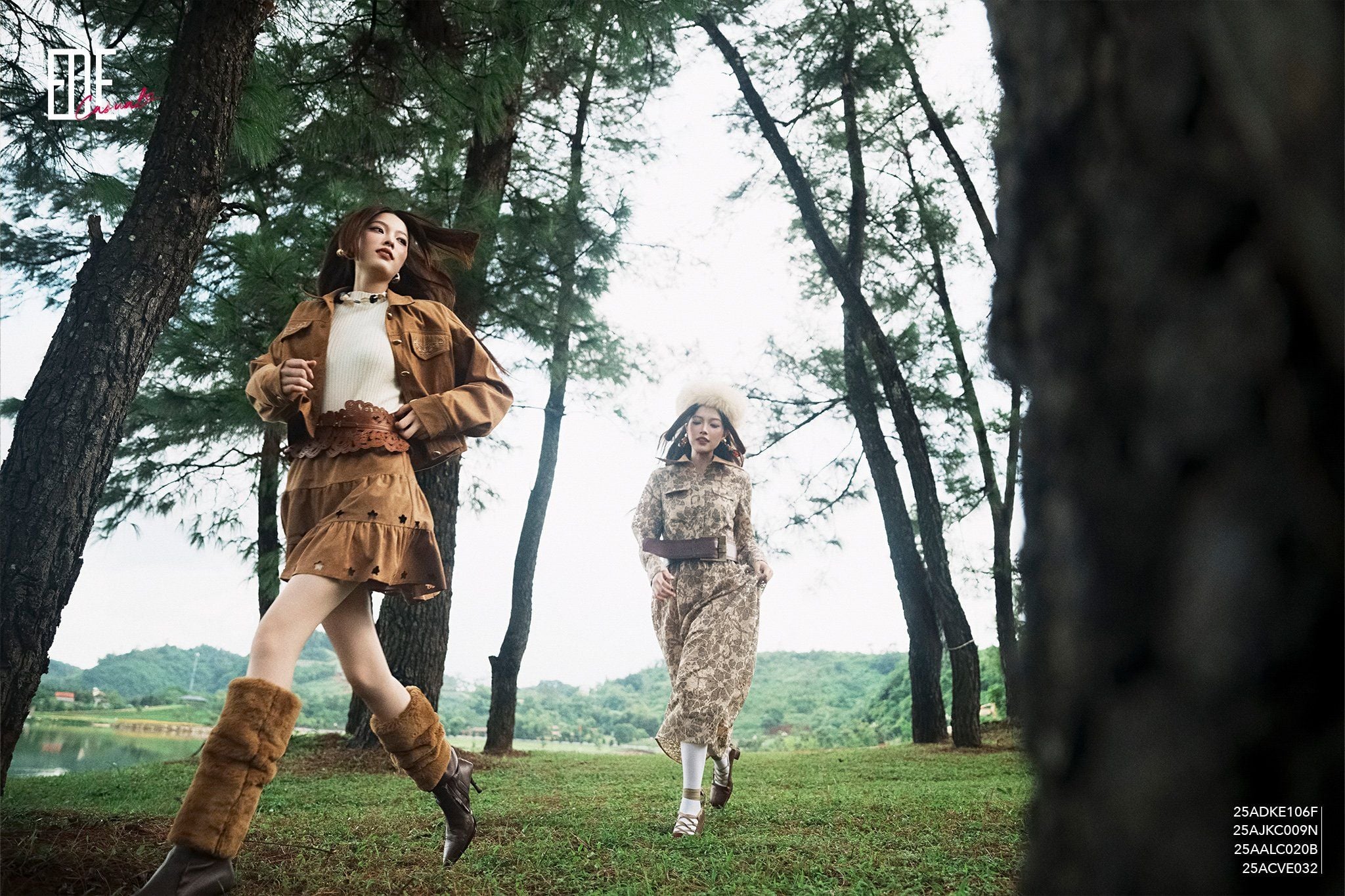  Đầm tay dài, Dáng thắt eo 25ADKE106F 