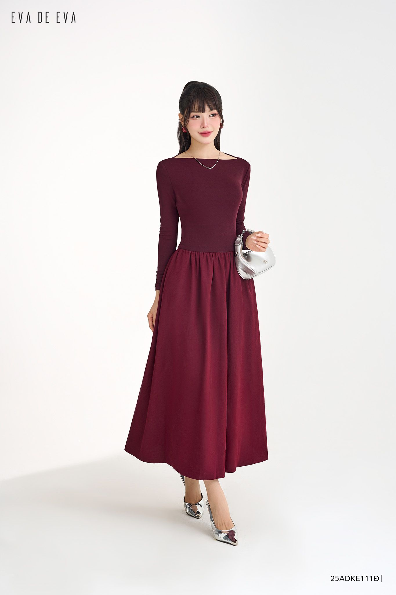  Đầm tay dài,  25ADKE111Đ 