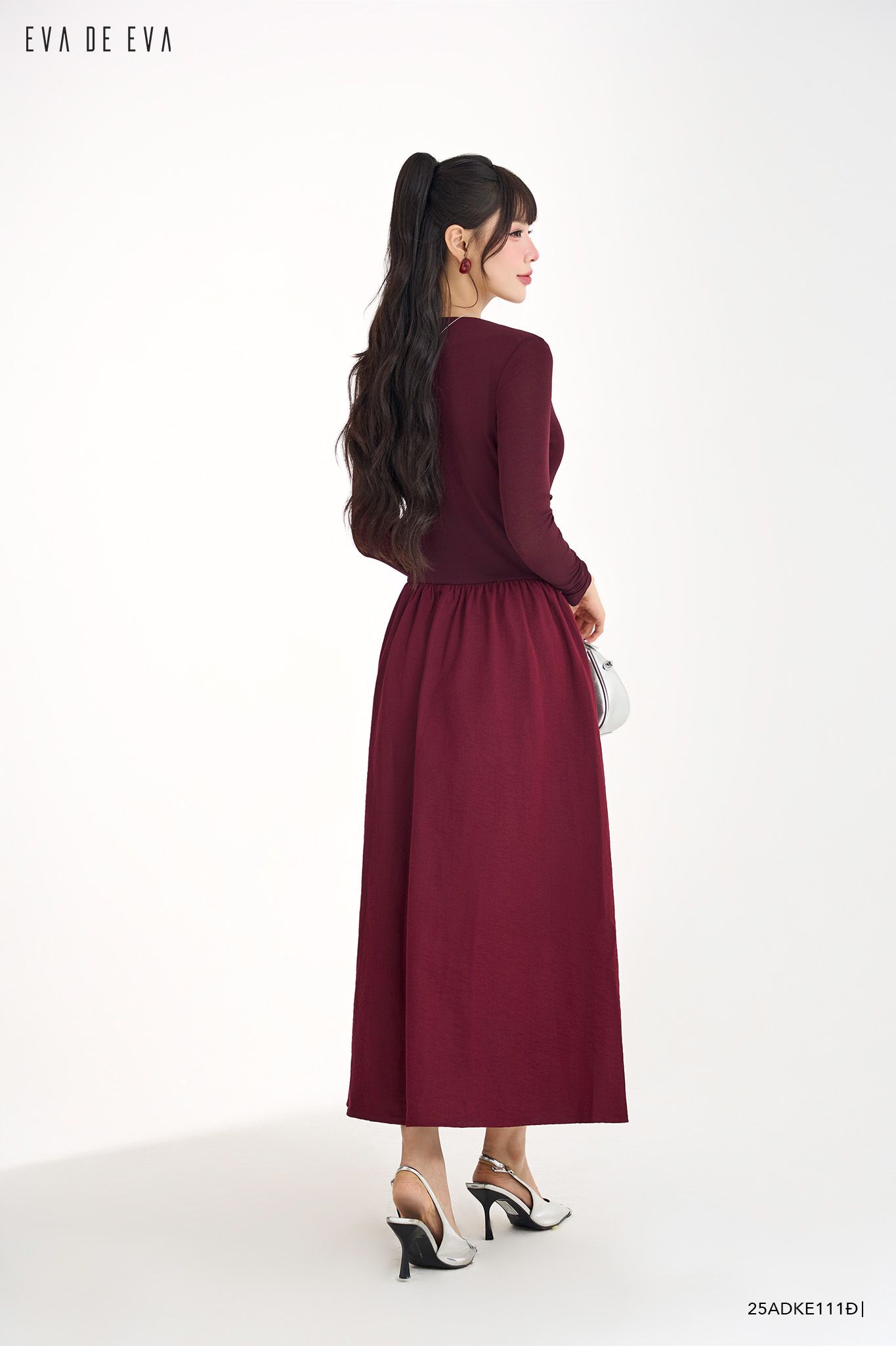  Đầm tay dài,  25ADKE111Đ 