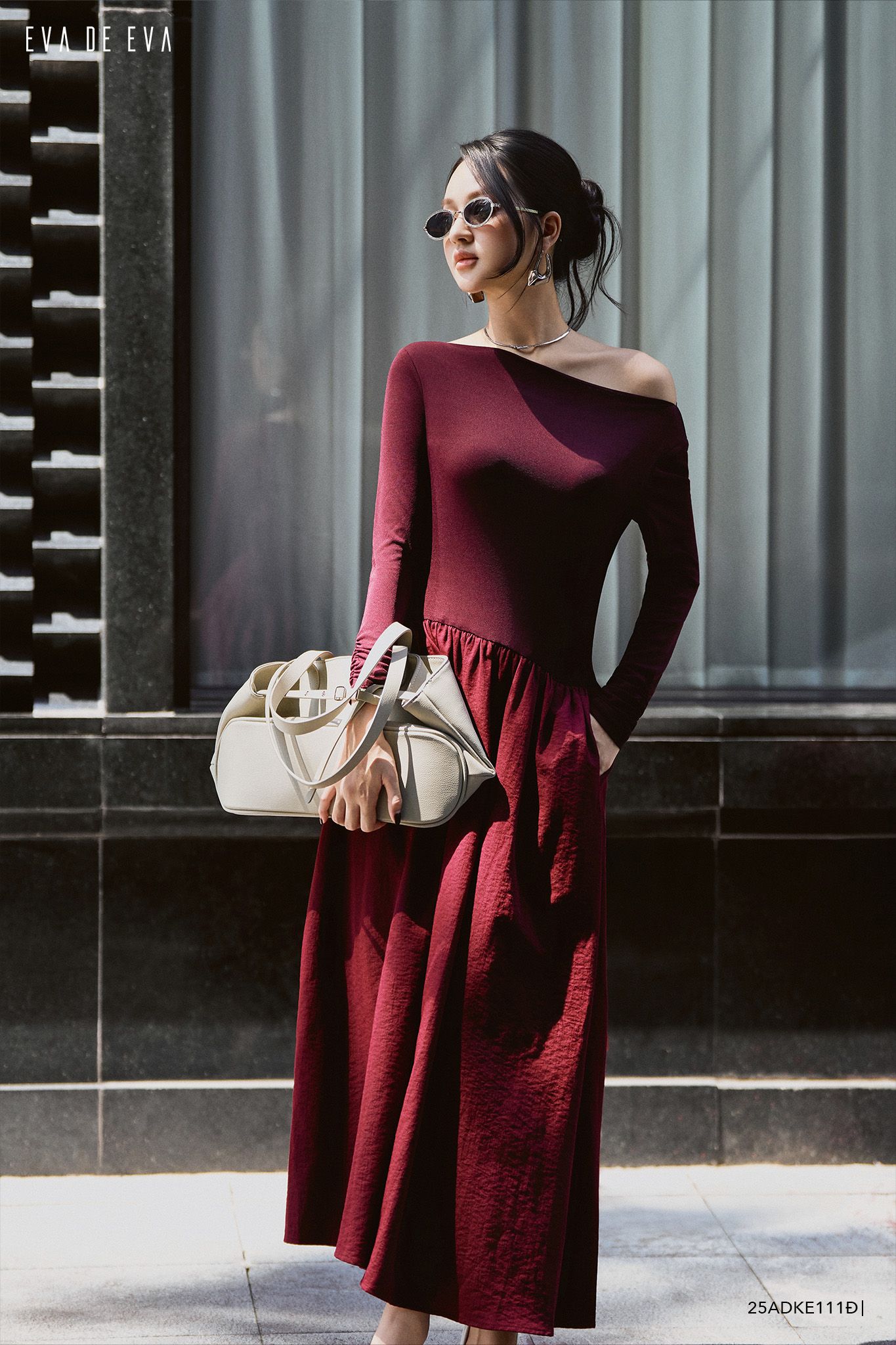  Đầm tay dài,  25ADKE111Đ 