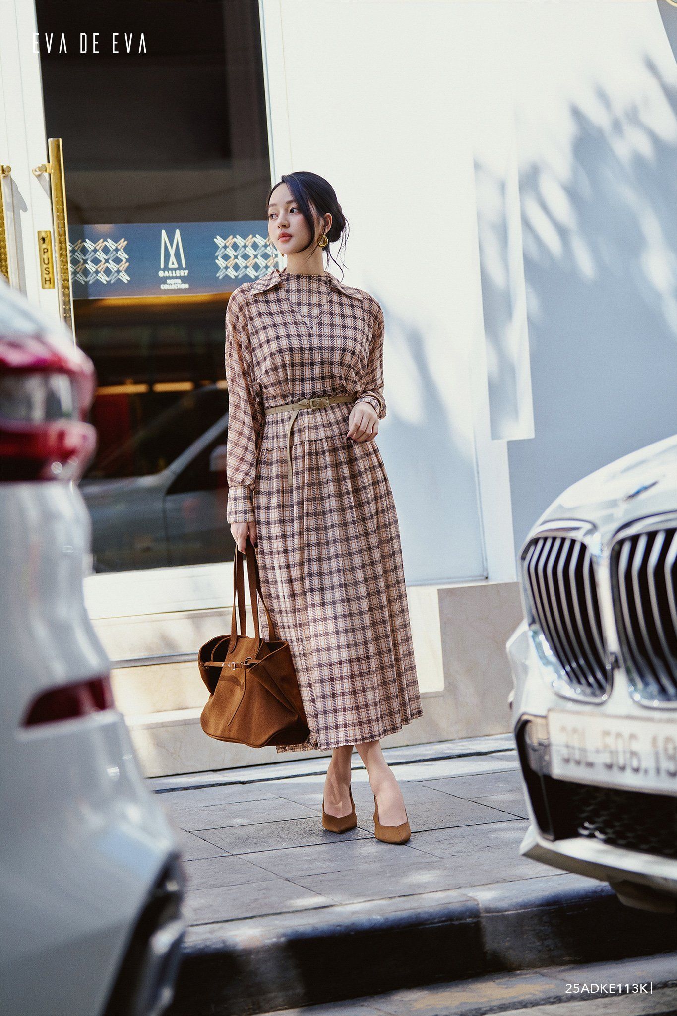  Đầm tay dài, Dáng thắt eo 25ADKE113K 