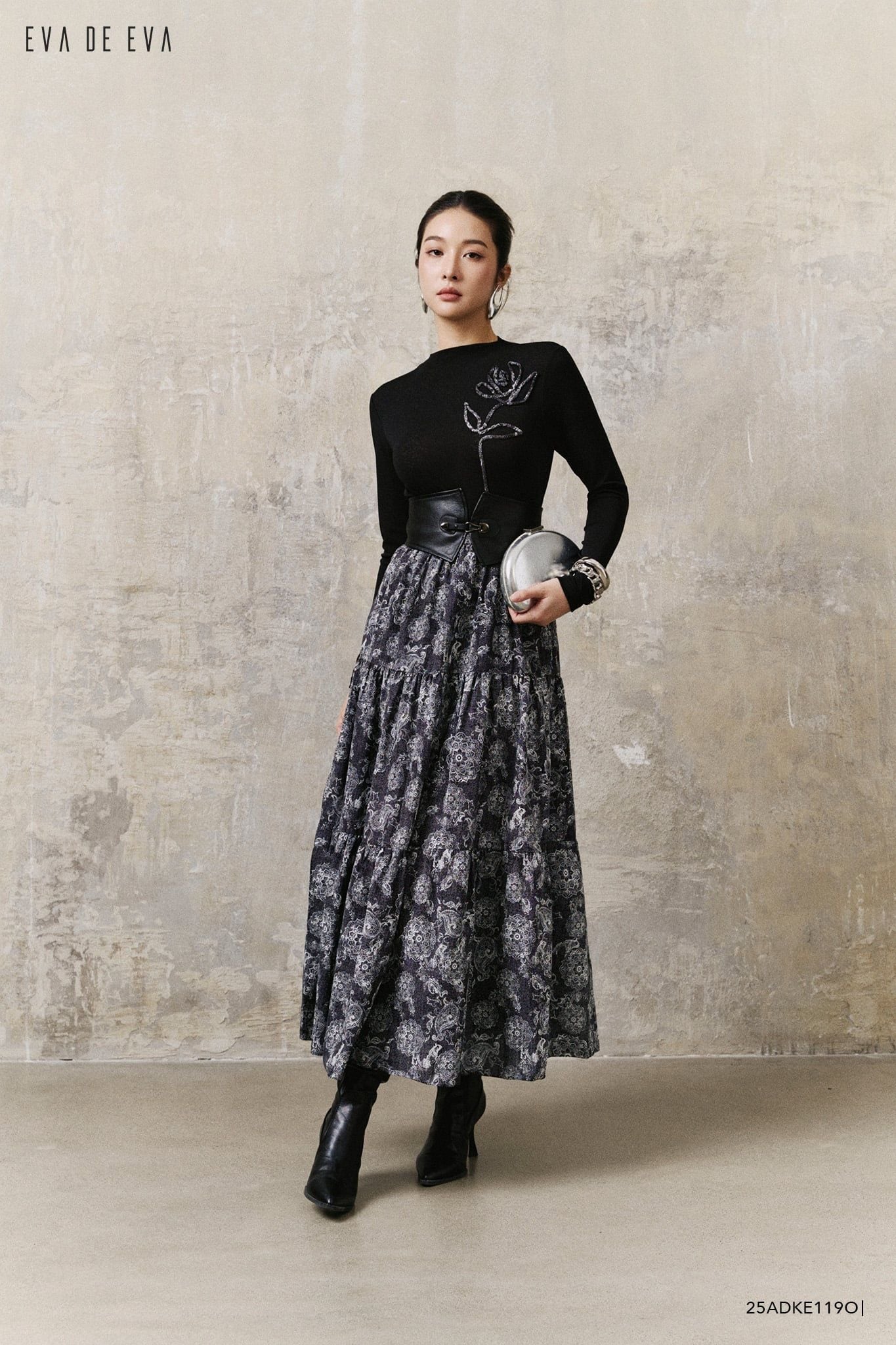  Đầm tay dài, Dáng thắt eo 25ADKE119O 