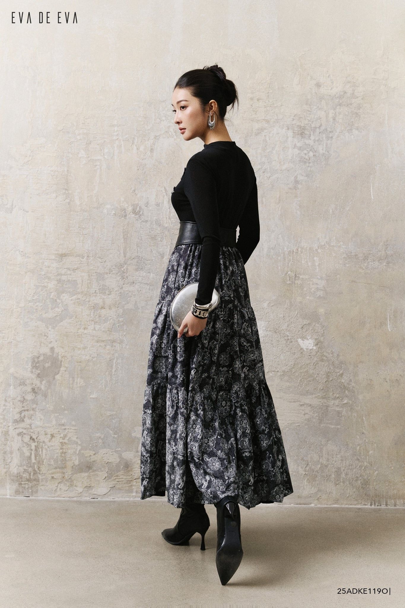  Đầm tay dài, Dáng thắt eo 25ADKE119O 