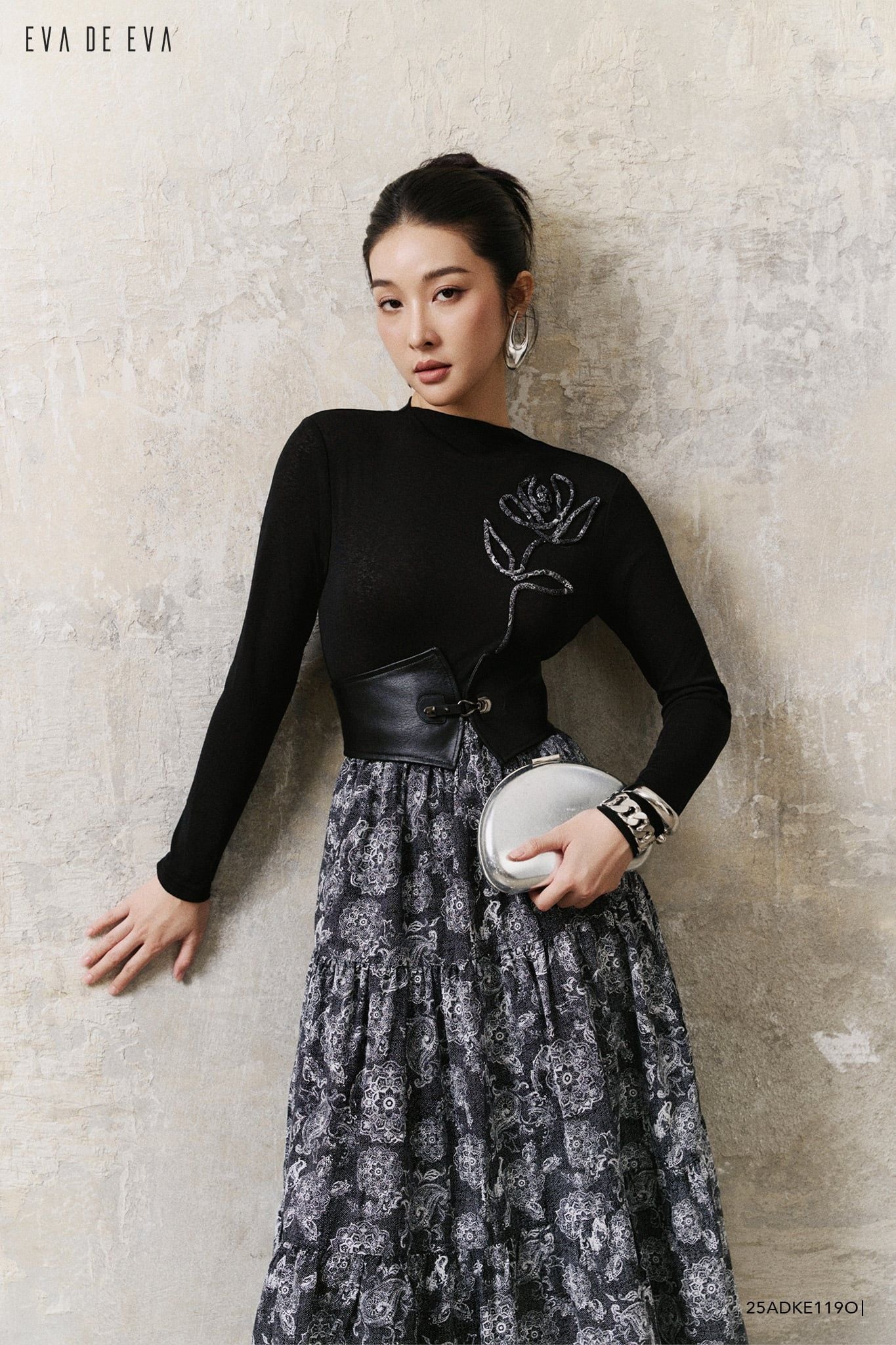  Đầm tay dài, Dáng thắt eo 25ADKE119O 