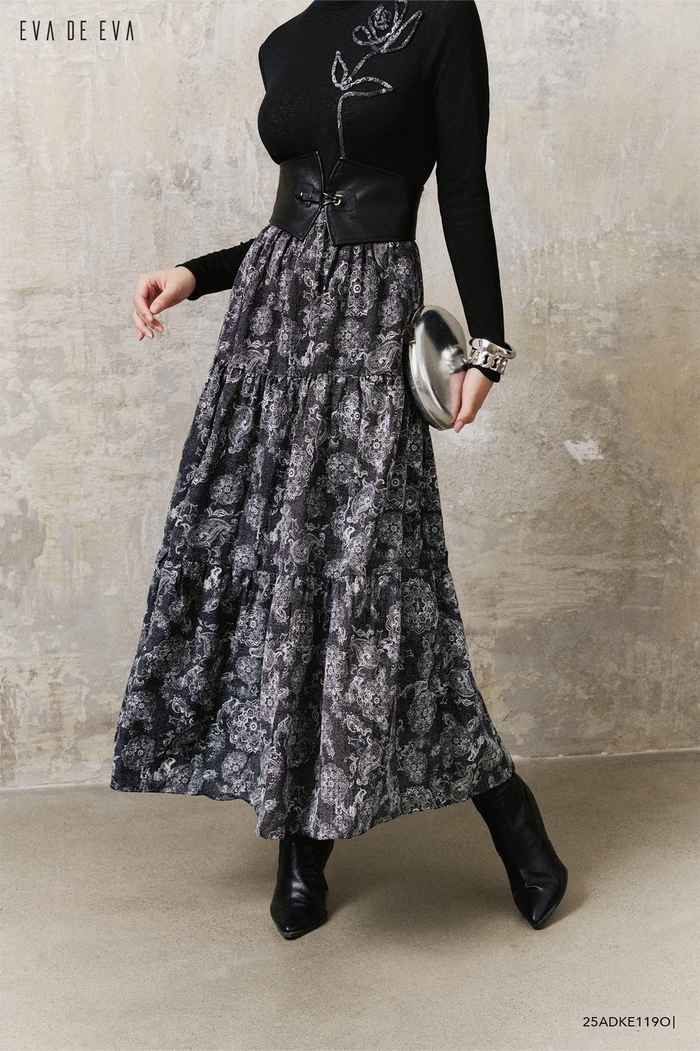  Đầm tay dài, Dáng thắt eo 25ADKE119O 