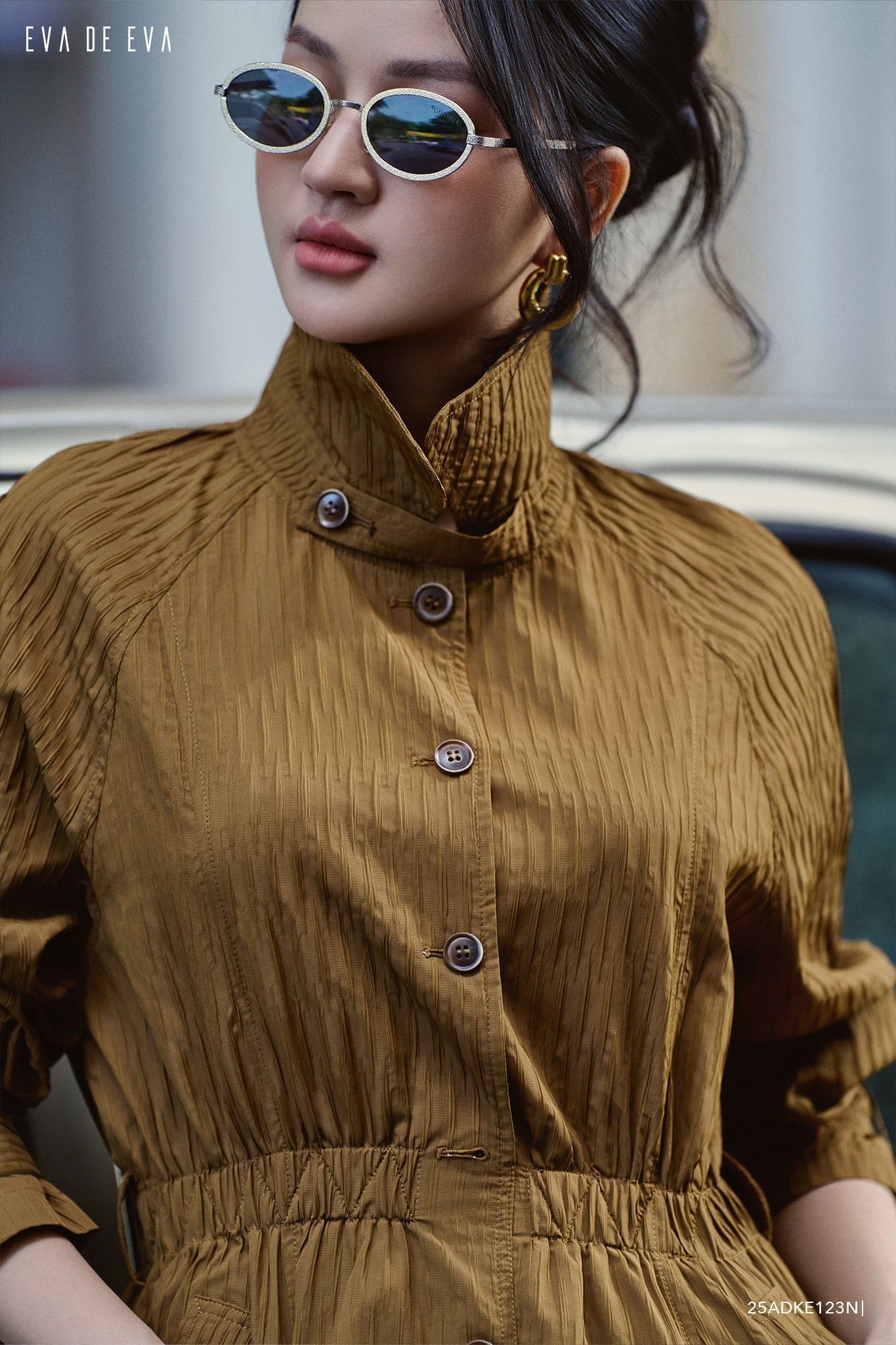  Đầm tay dài, Dáng thắt eo 25ADKE123N 