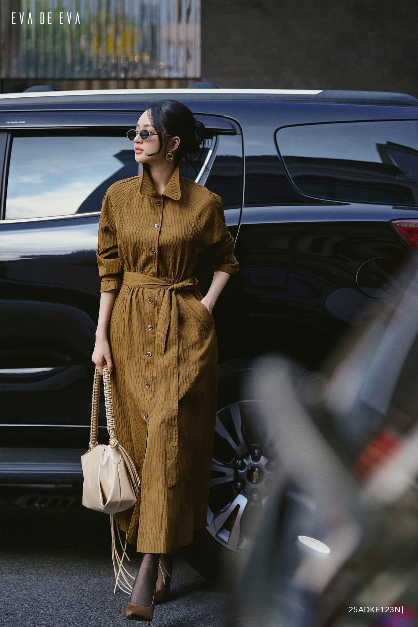  Đầm tay dài, Dáng thắt eo 25ADKE123N 