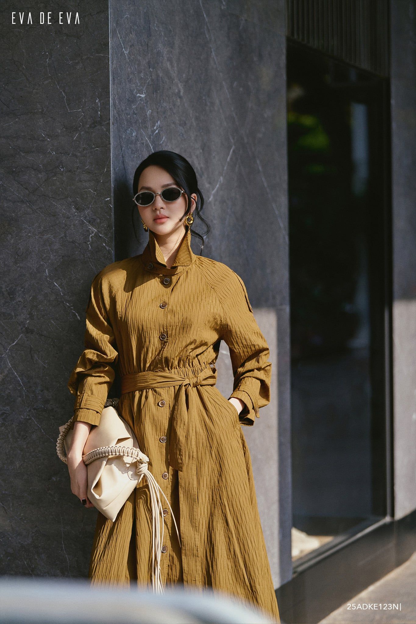  Đầm tay dài, Dáng thắt eo 25ADKE123N 