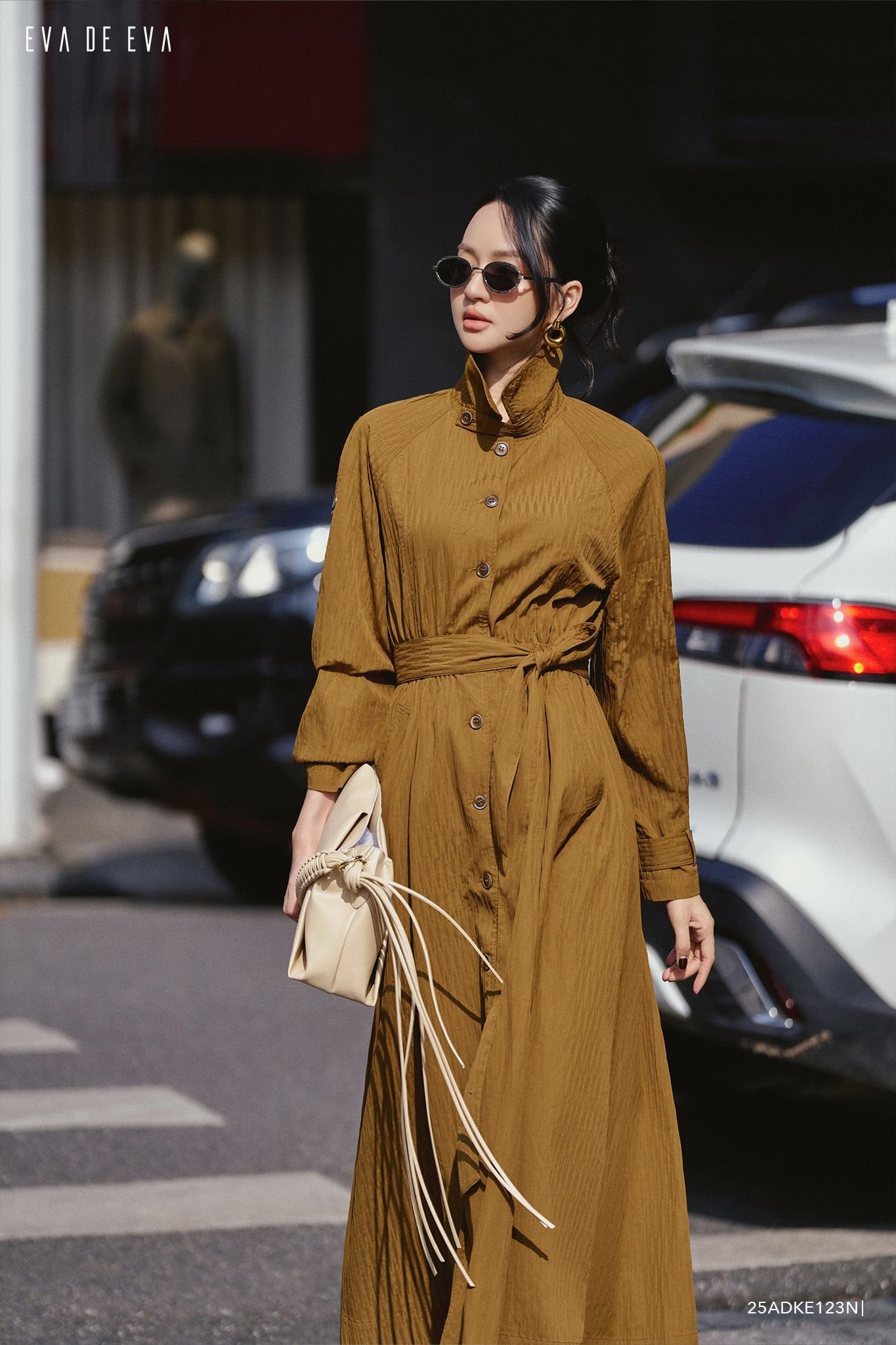  Đầm tay dài, Dáng thắt eo 25ADKE123N 