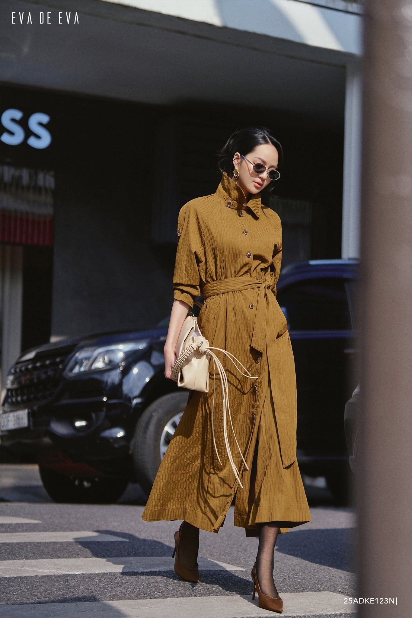  Đầm tay dài, Dáng thắt eo 25ADKE123N 