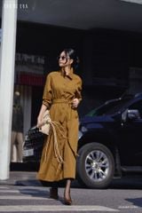  Đầm tay dài, Dáng thắt eo 25ADKE123N 