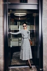  Đầm trễ vai, Dáng thắt eo 25ADKE126F đi kèm TLU25_040 D 