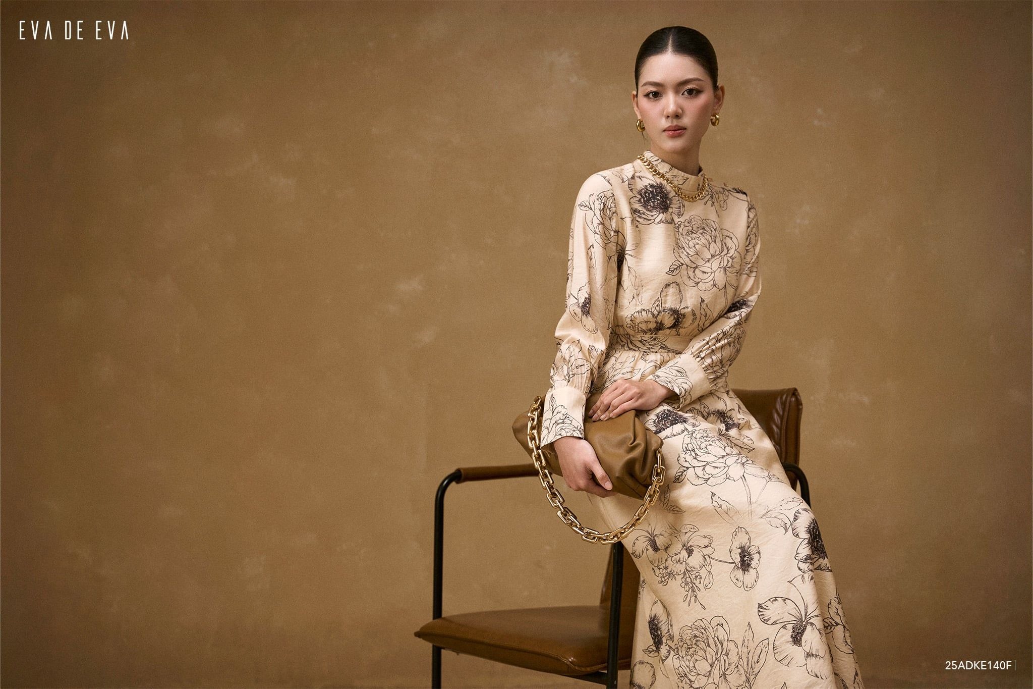  Đầm tay dài, Dáng thắt eo 25ADKE140F 