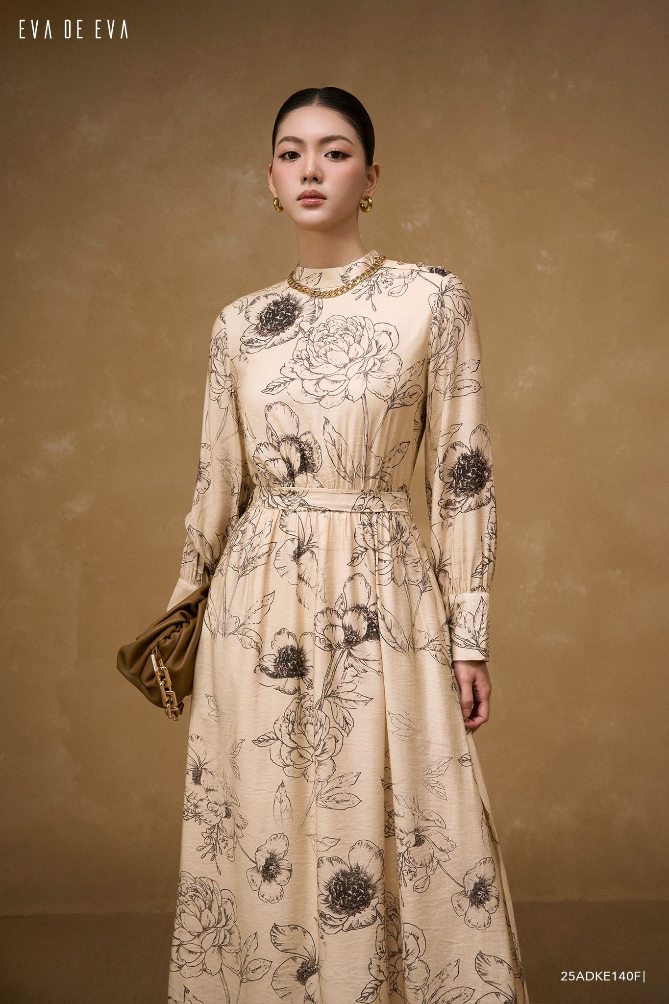  Đầm tay dài, Dáng thắt eo 25ADKE140F 