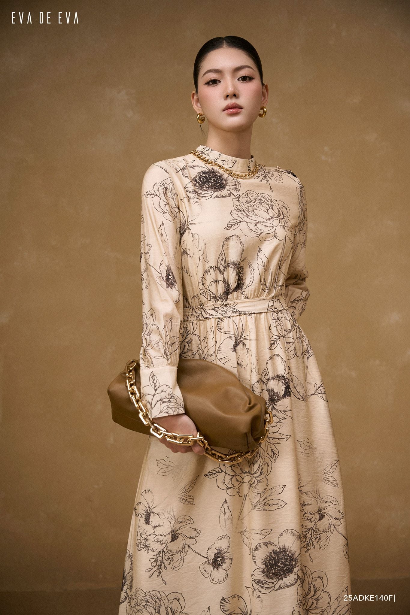  Đầm tay dài, Dáng thắt eo 25ADKE140F 