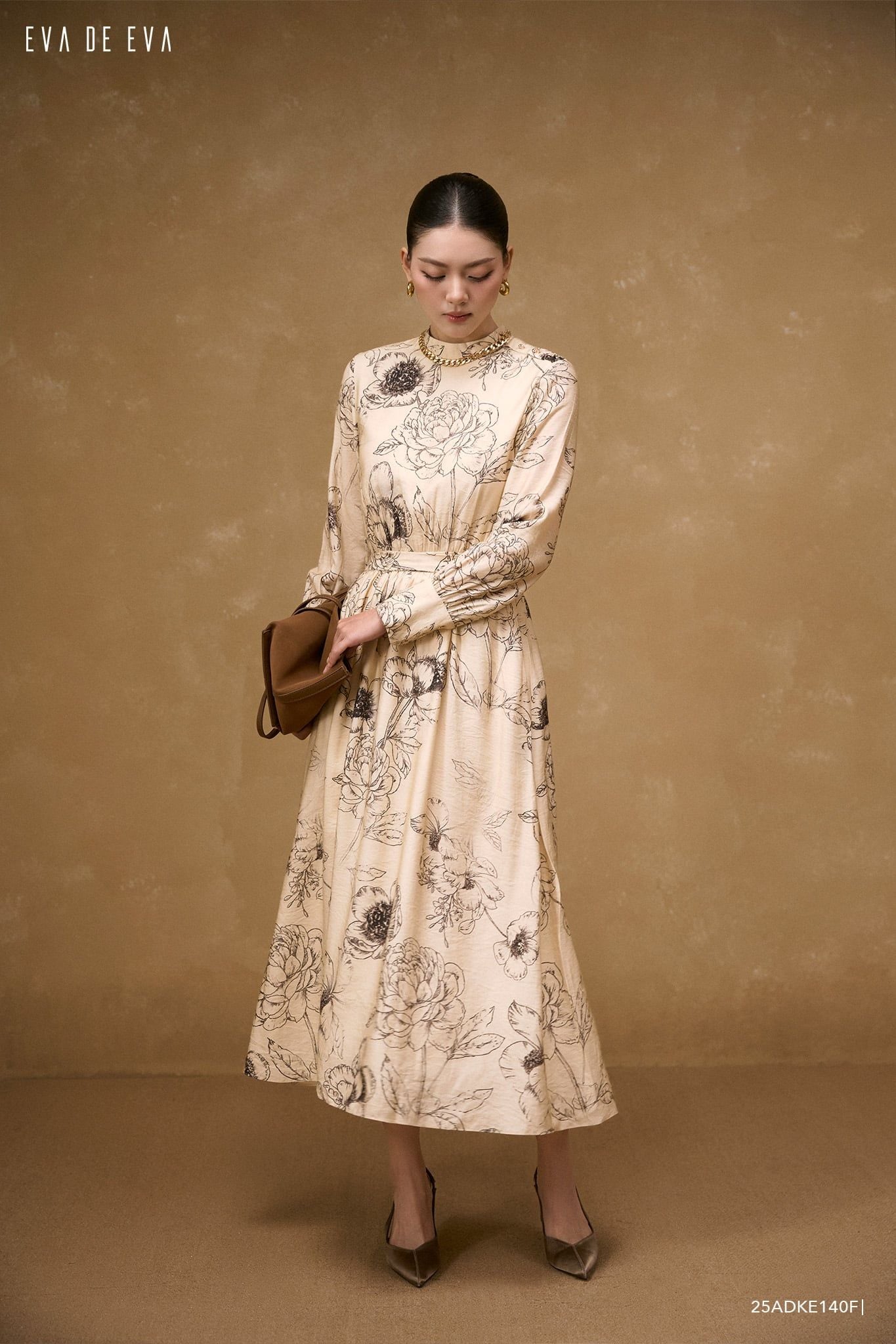  Đầm tay dài, Dáng thắt eo 25ADKE140F 