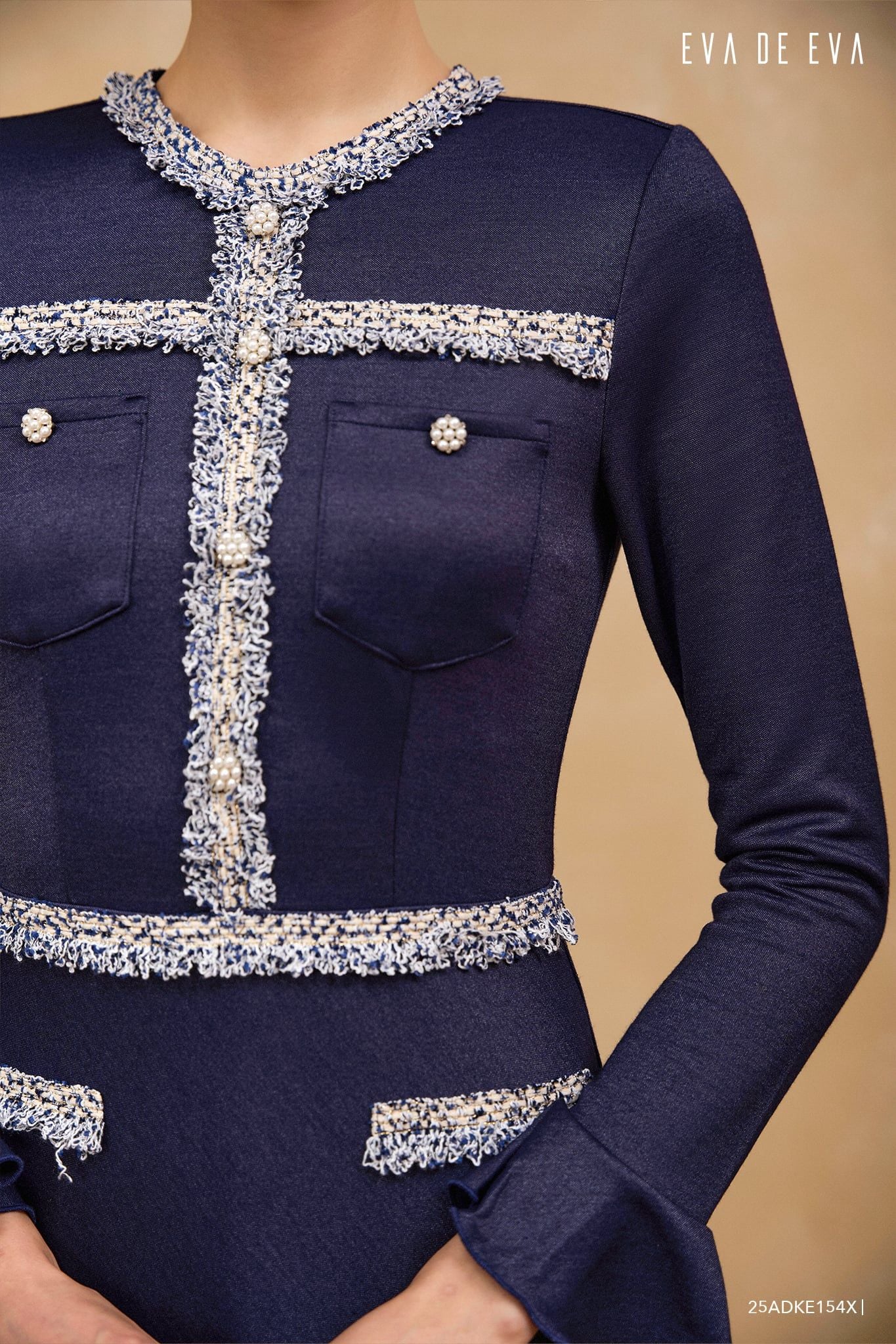  Đầm tay dài, Dáng thắt eo 25ADKE154X 