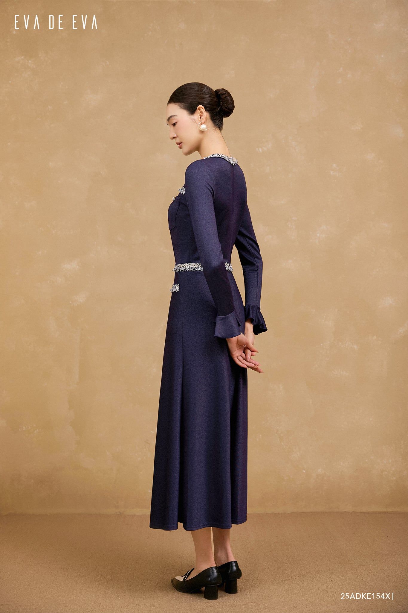  Đầm tay dài, Dáng thắt eo 25ADKE154X 