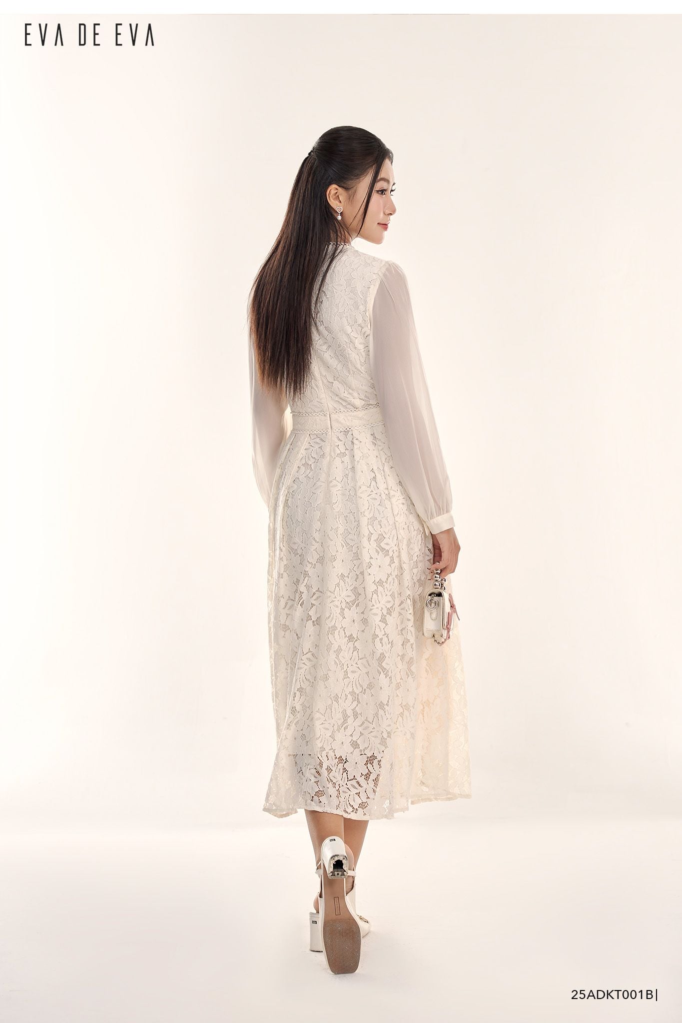  Đầm tay dài, Dáng thắt eo 25ADKT001B 