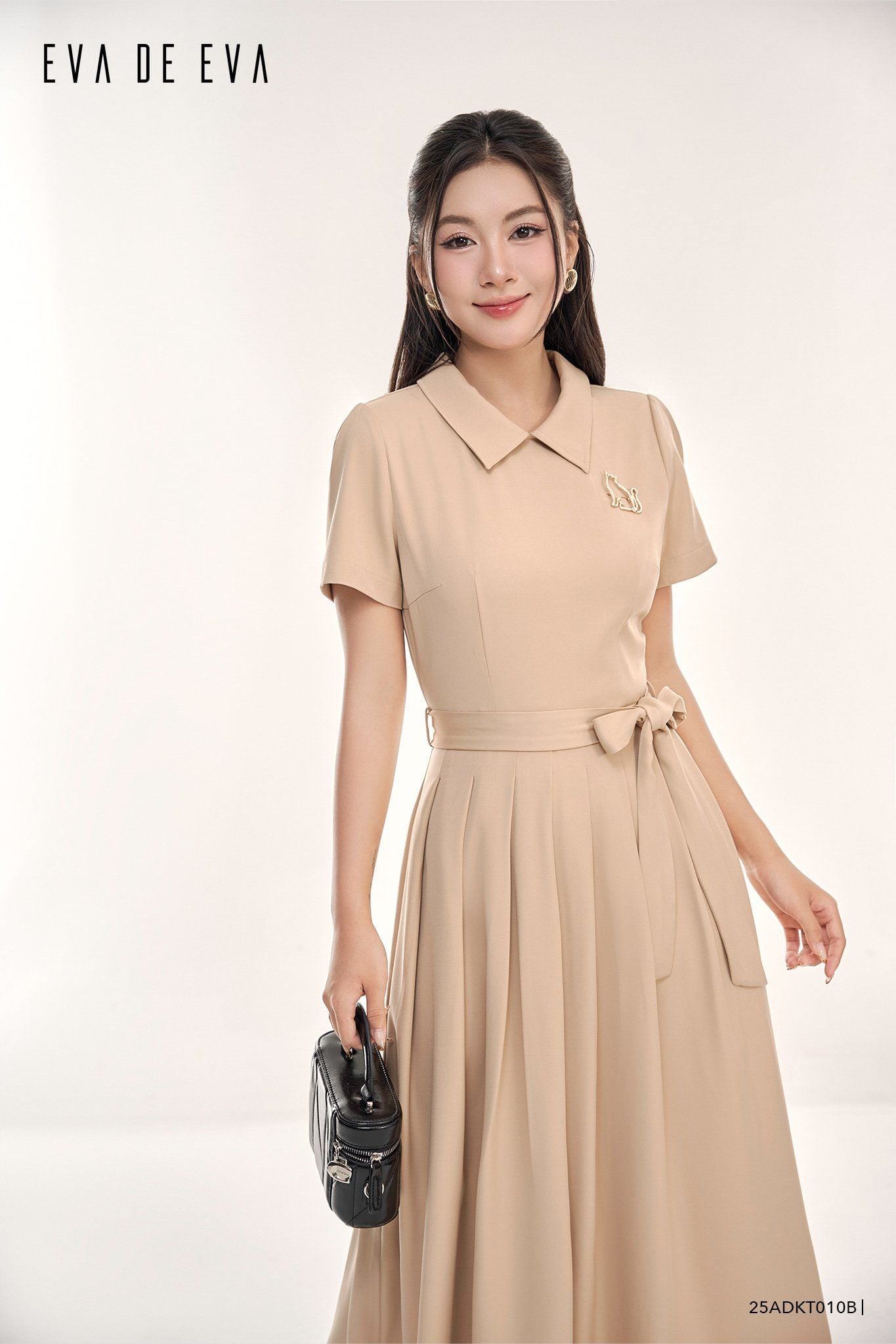  Đầm tay ngắn, Dáng thắt eo 25ADKT010B 