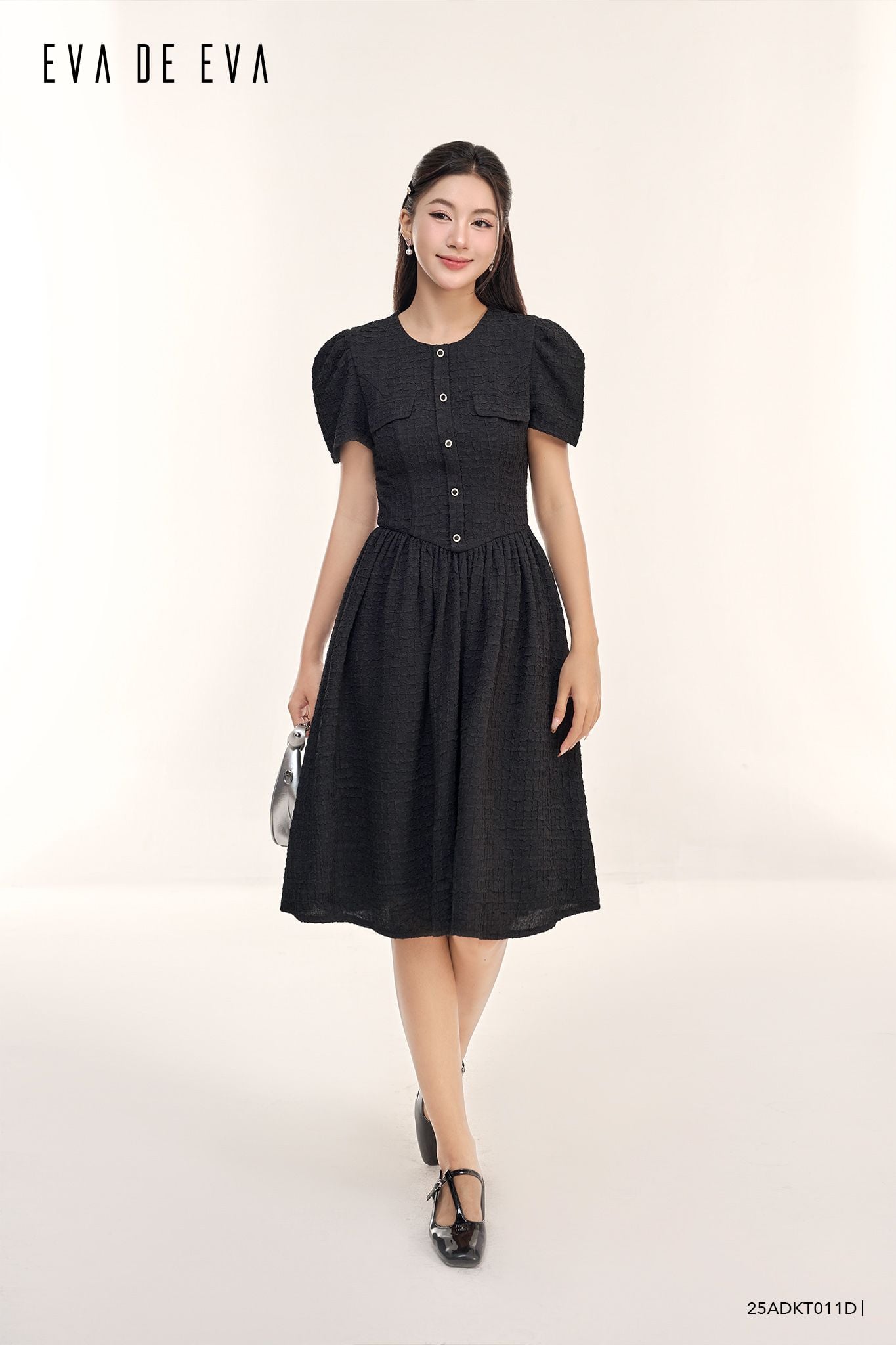  Đầm tay ngắn,  25ADKT011D 