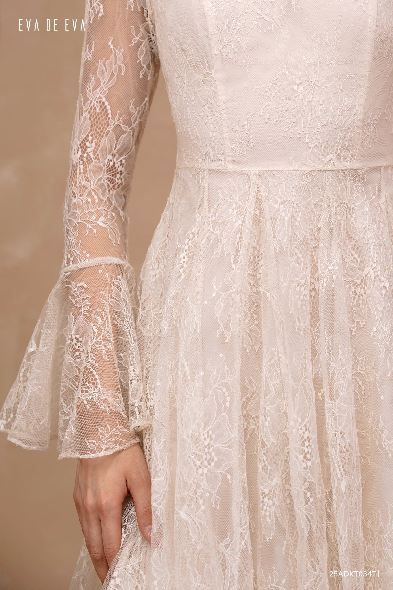  Đầm tay dài, Dáng xòe 25ADKT034B 