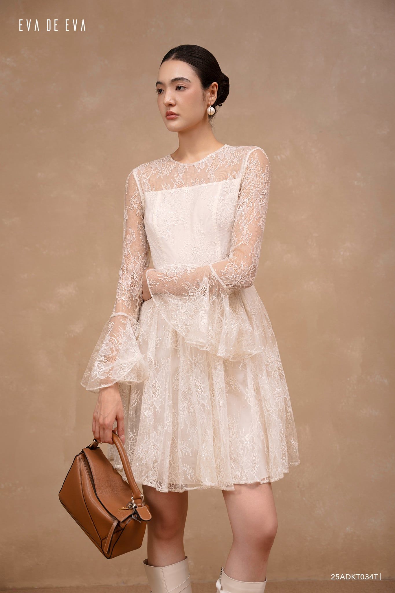  Đầm tay dài, Dáng xòe 25ADKT034B 