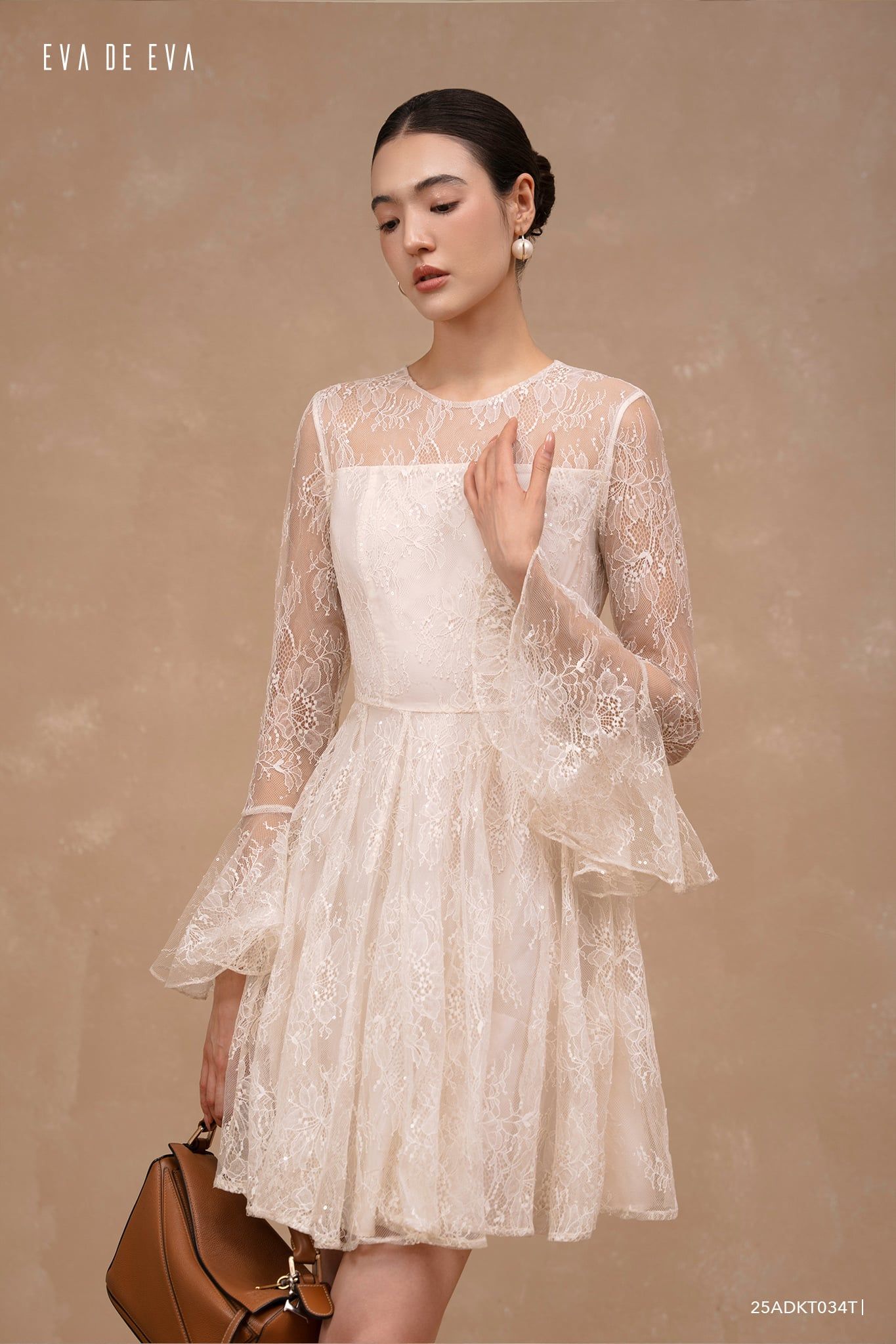  Đầm tay dài, Dáng xòe 25ADKT034B 