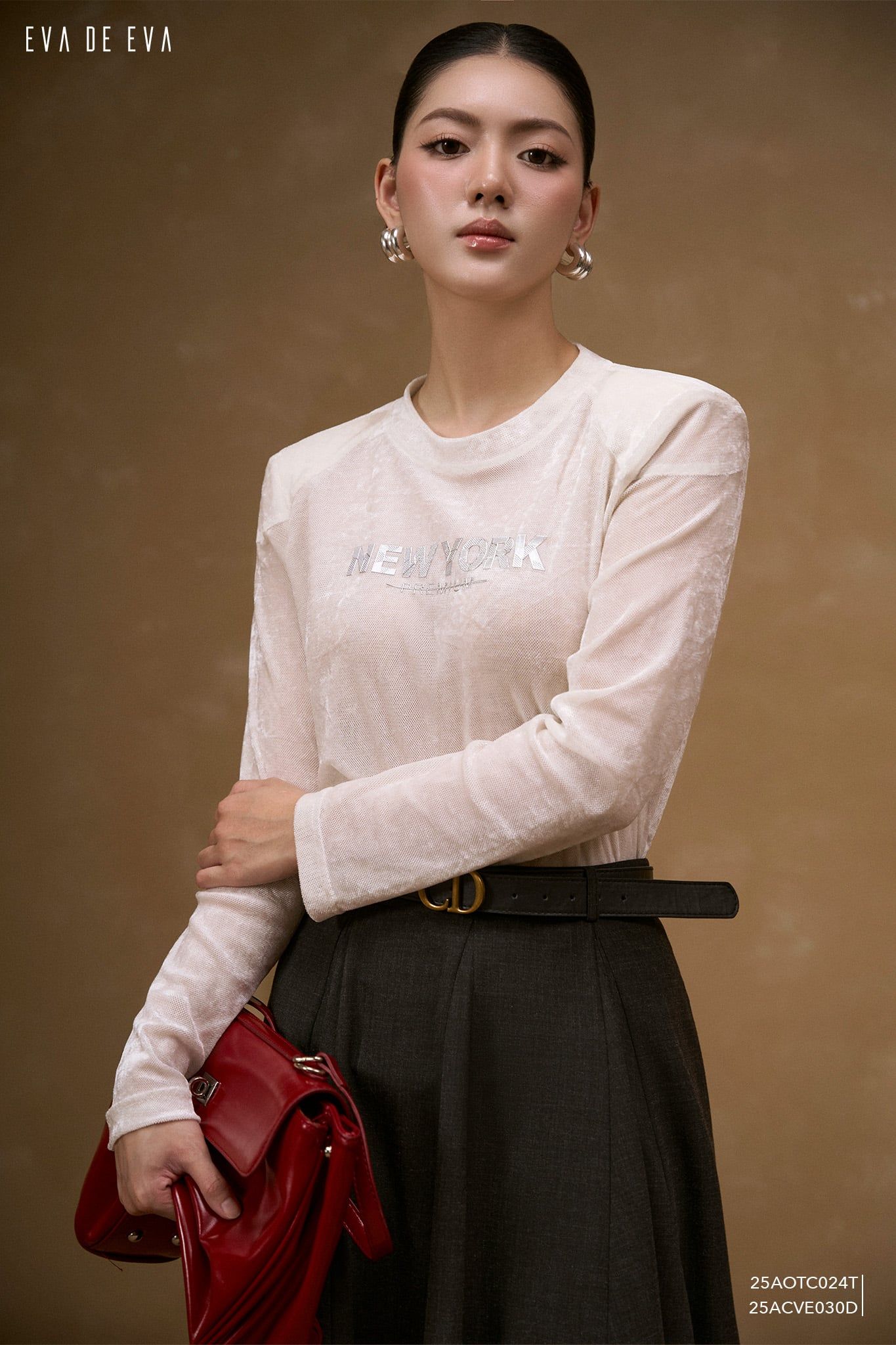  Chân váy Midi,  25ACVE030D 