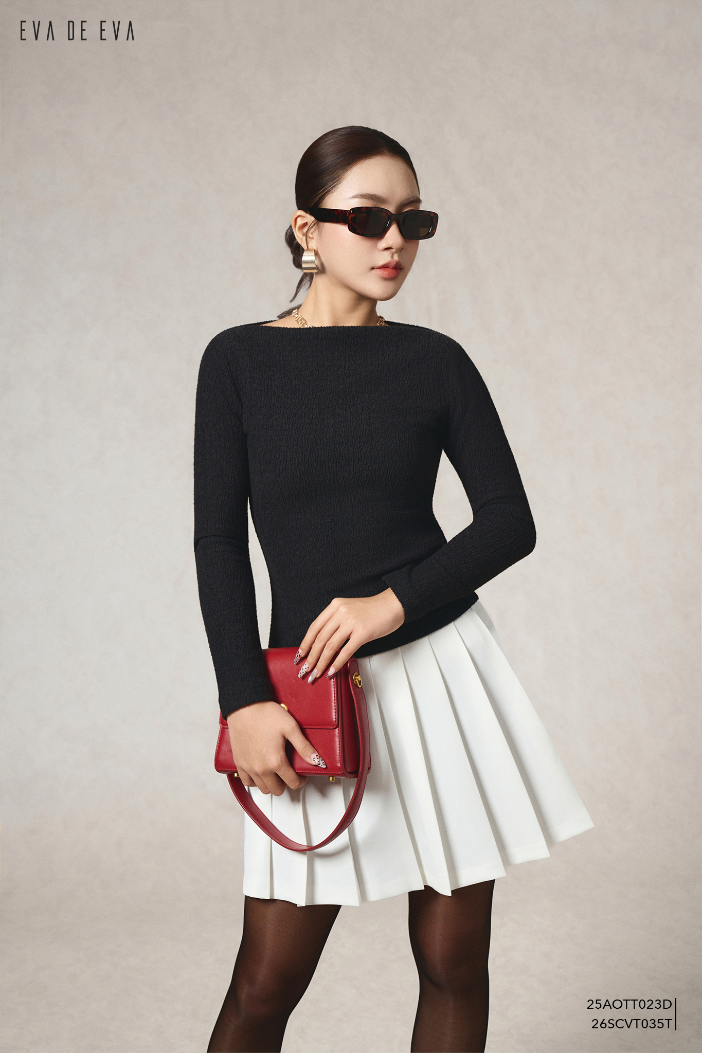  Chân váy Mini, Xếp ly 26SCVT035T 