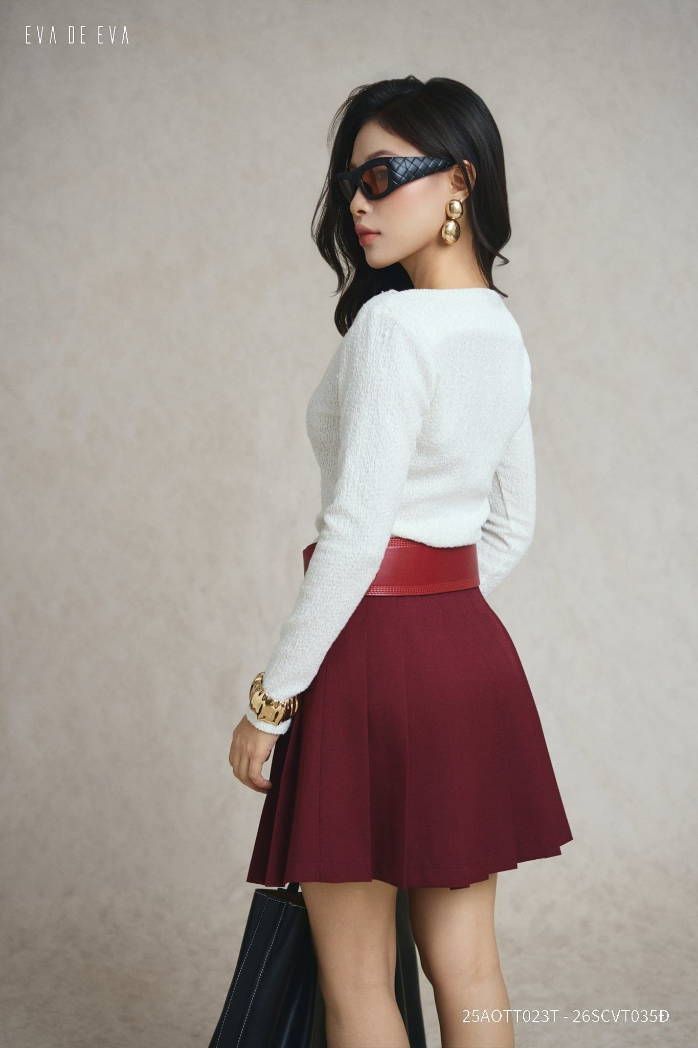  Chân váy Mini, Xếp ly 26SCVT035Đ 