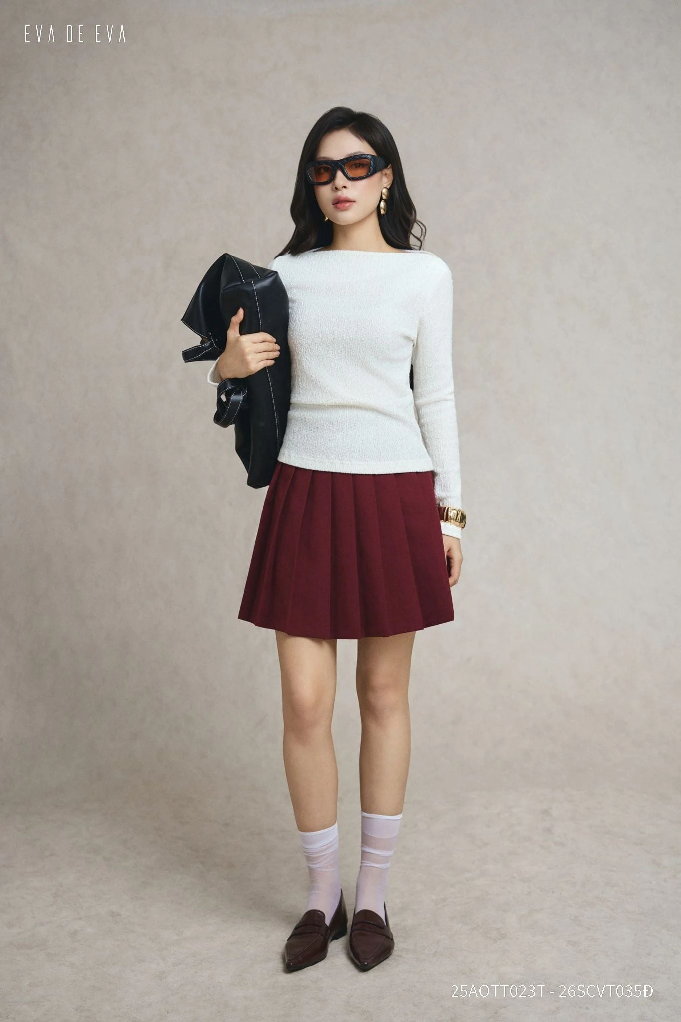  Chân váy Mini, Xếp ly 26SCVT035Đ2 