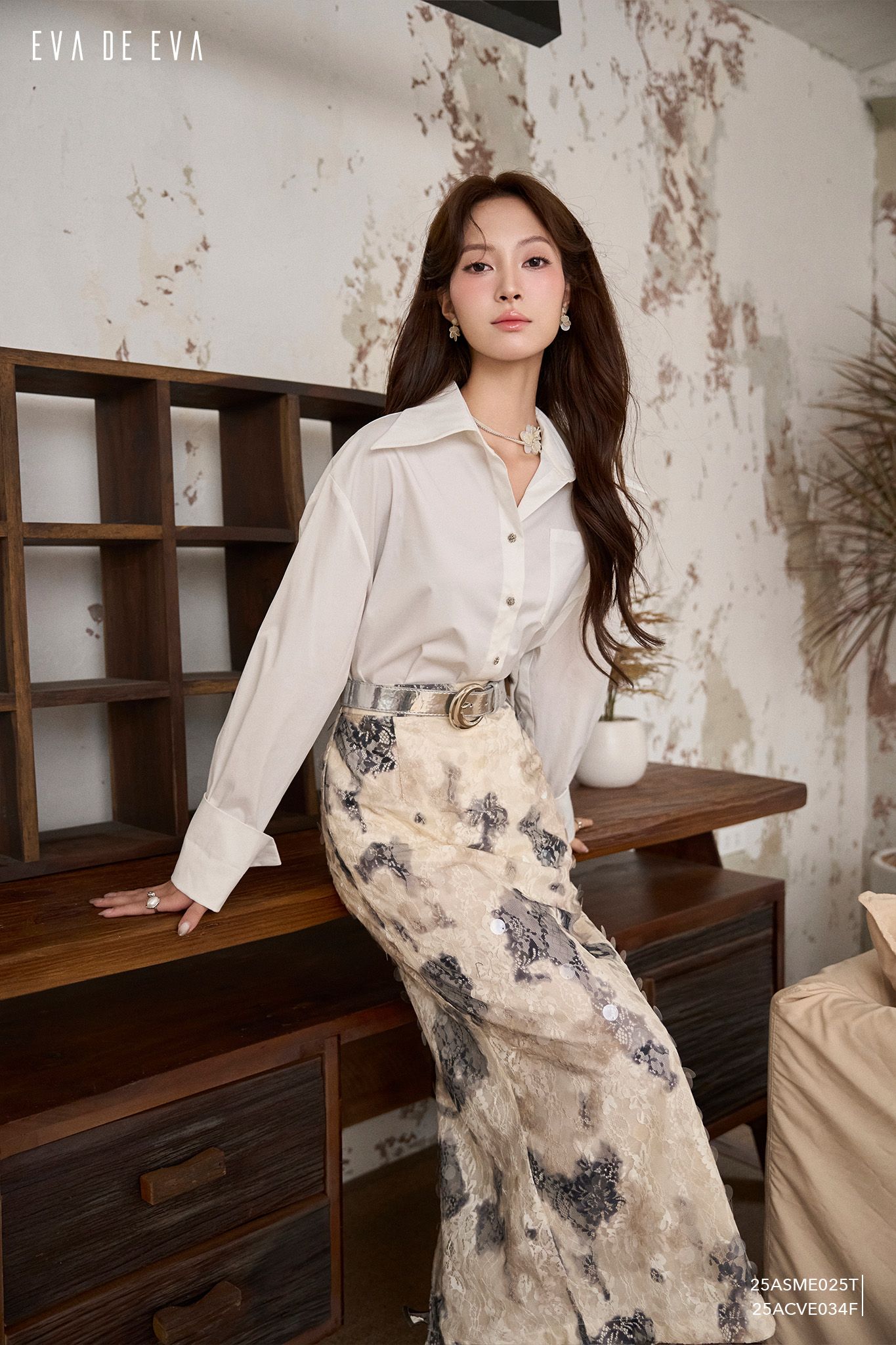  Chân váy Midi, Dáng ôm 25ACVE034F 