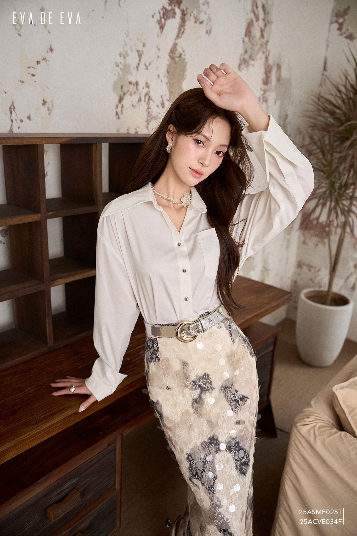  Chân váy Midi, Dáng ôm 25ACVE034F 