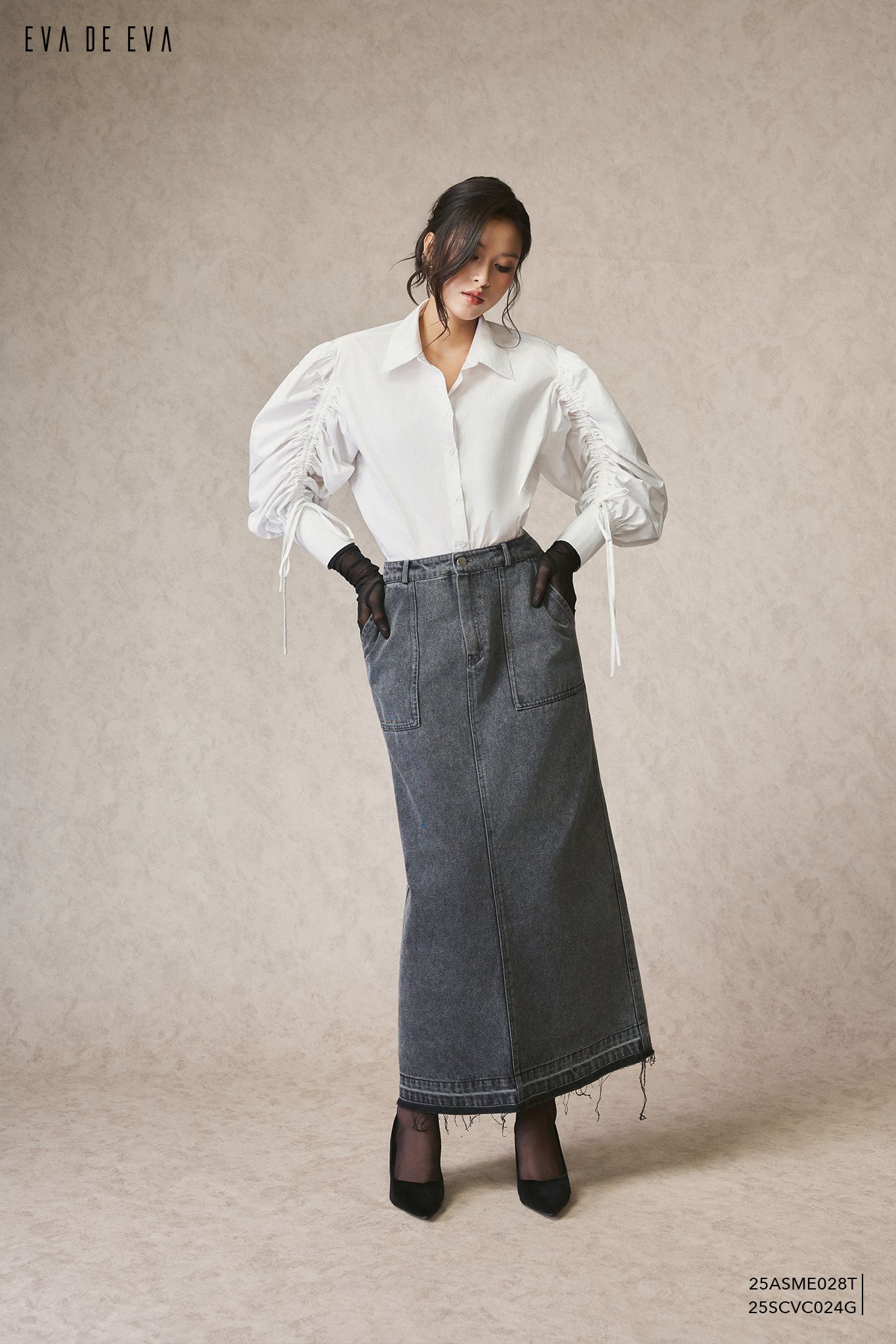  Chân váy Midi,  25SCVC024G 