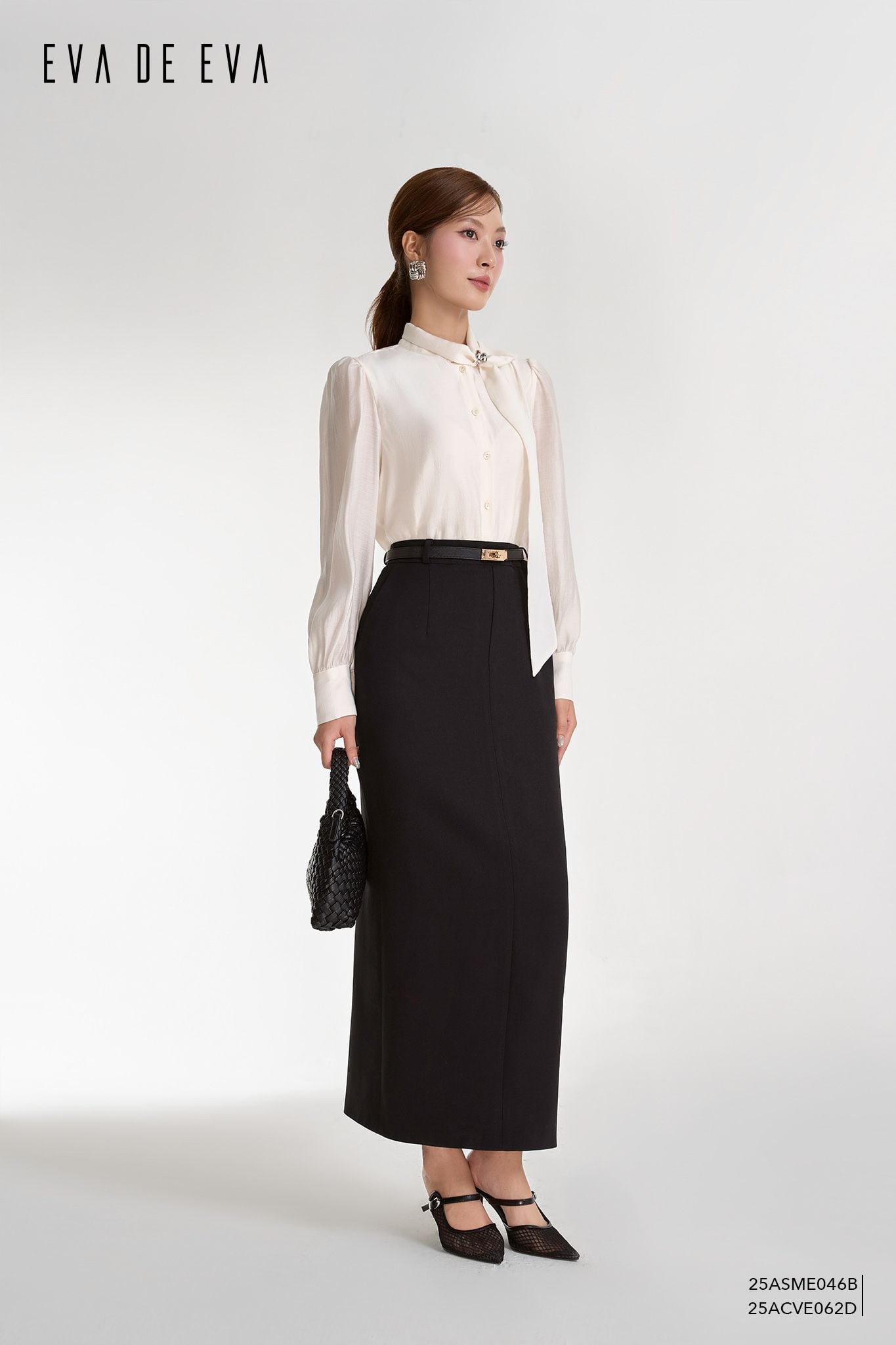  Sơ mi tay dài, Cổ nơ 25ASME046B 