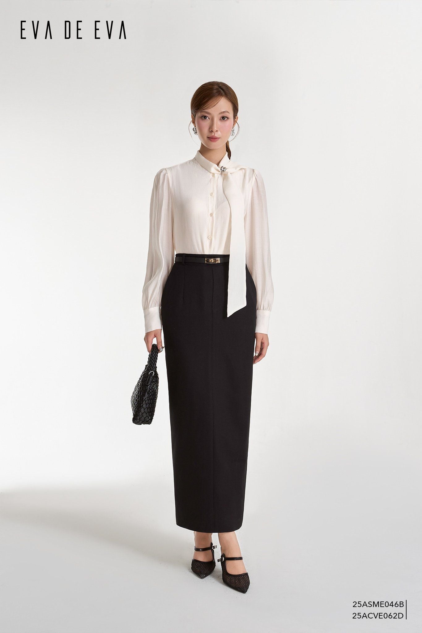  Sơ mi tay dài, Cổ nơ 25ASME046B 