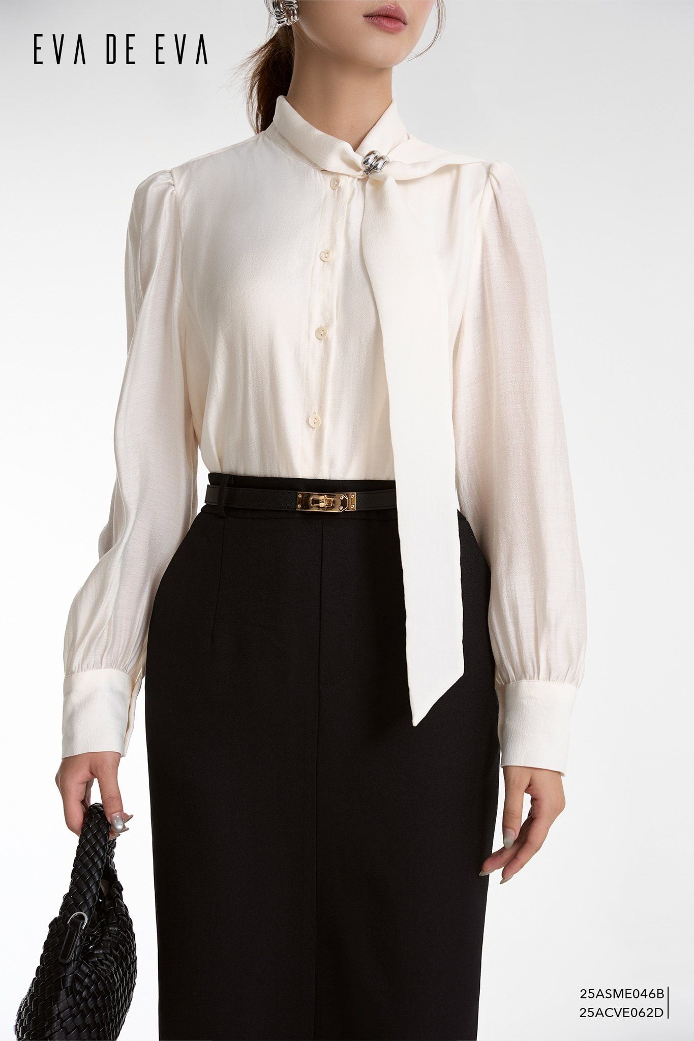  Sơ mi tay dài, Cổ nơ 25ASME046B 