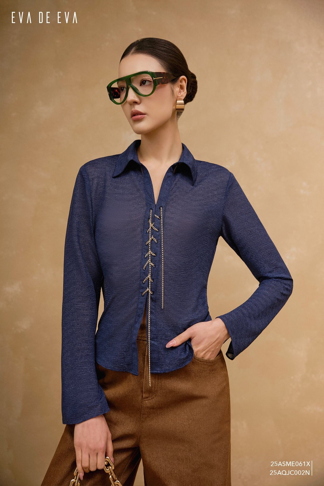  Sơ mi tay dài, Dáng sơ vin 25ASME061X 