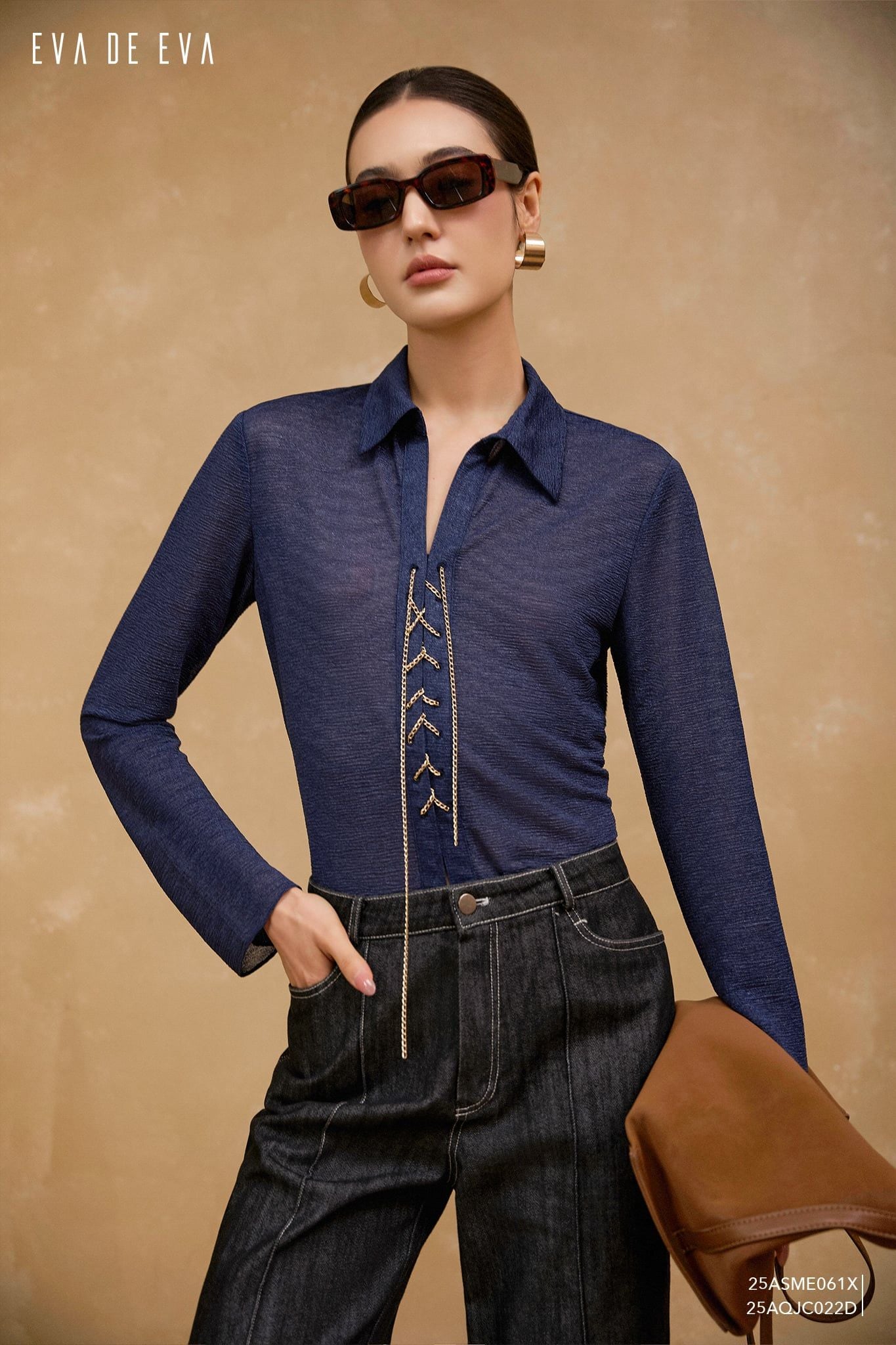  Sơ mi tay dài, Dáng sơ vin 25ASME061X 