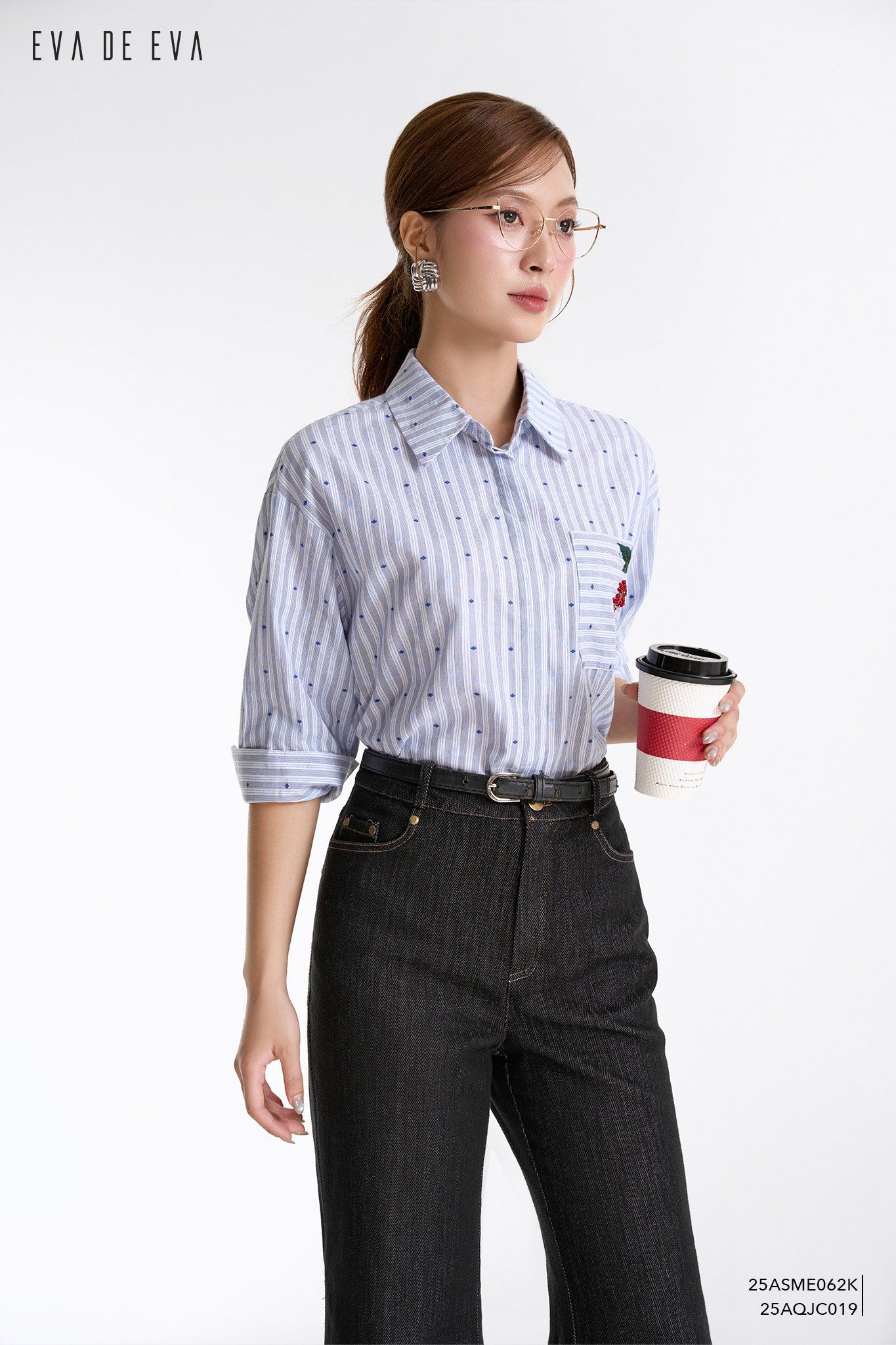  Sơ mi tay dài, Dáng sơ vin 25ASME062K 