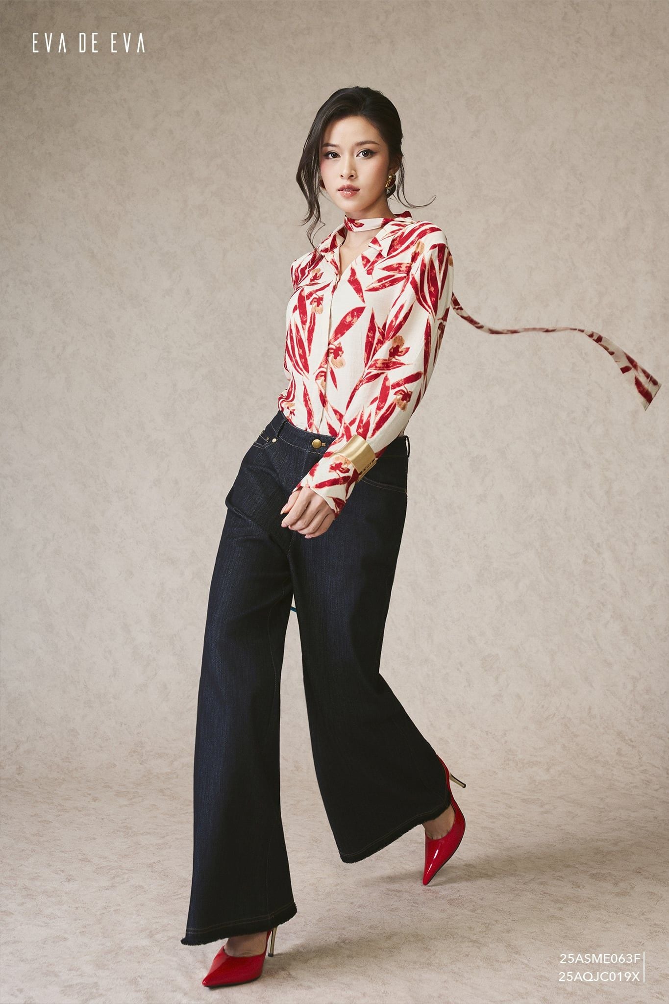  Sơ mi tay dài, Cổ nơ 25ASME063F 