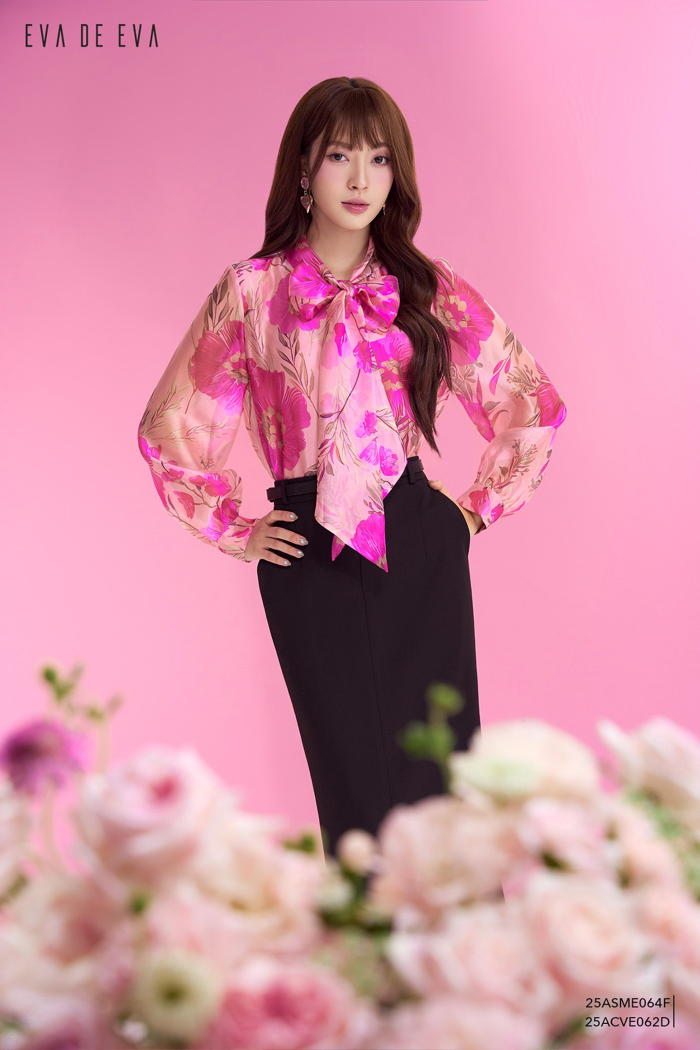  Sơ mi tay dài, Cổ nơ 25ASME064F 