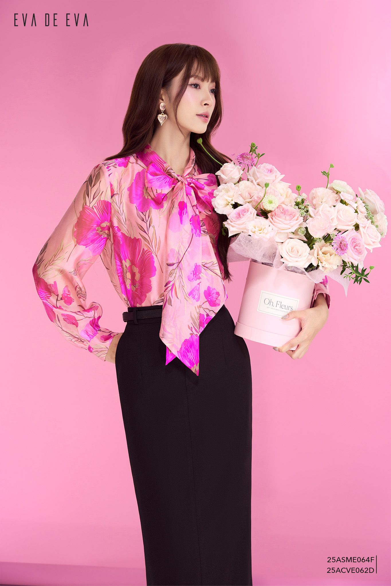  Sơ mi tay dài, Cổ nơ 25ASME064F 
