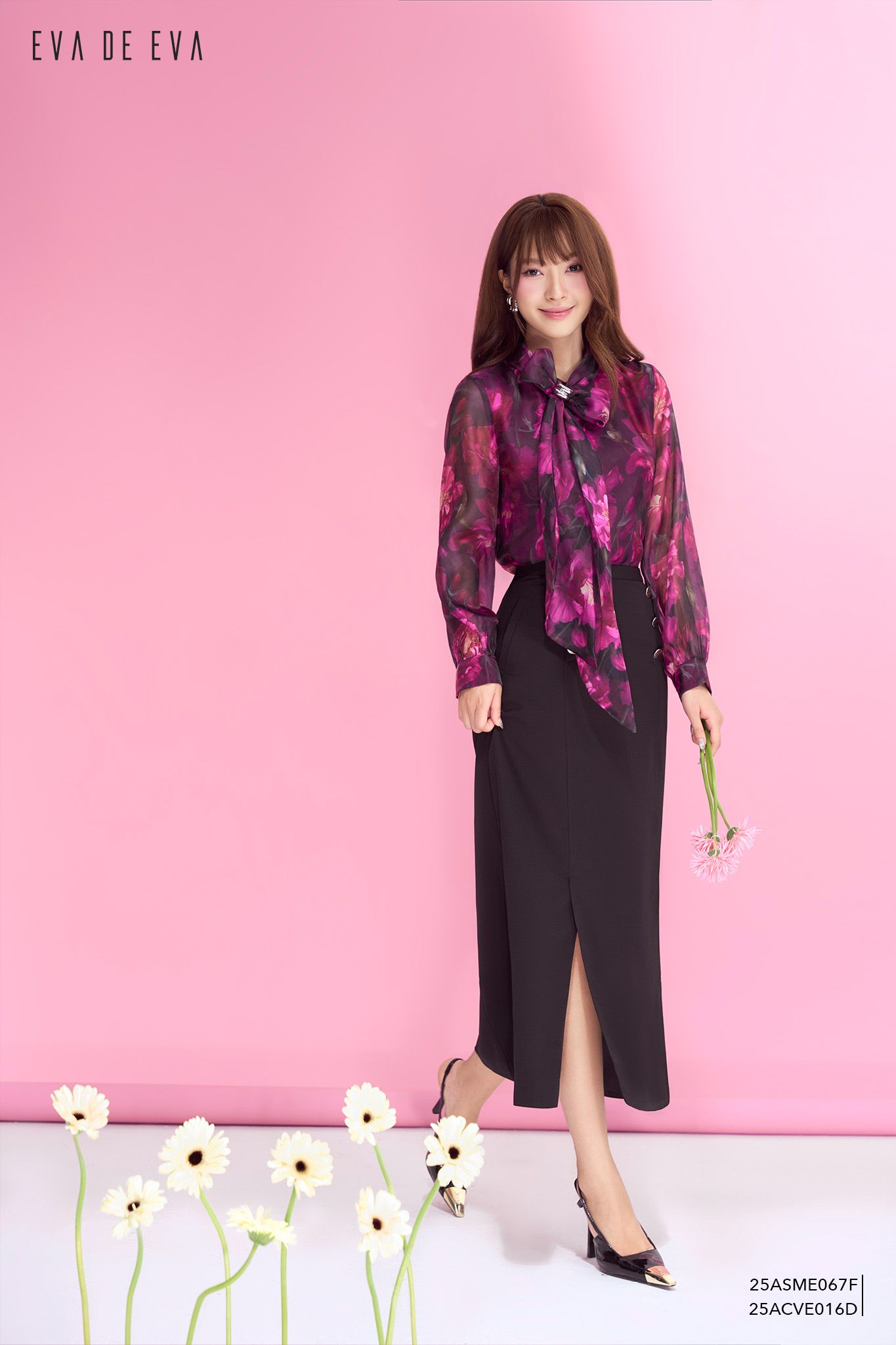  Sơ mi tay dài, Cổ nơ 25ASME067F 